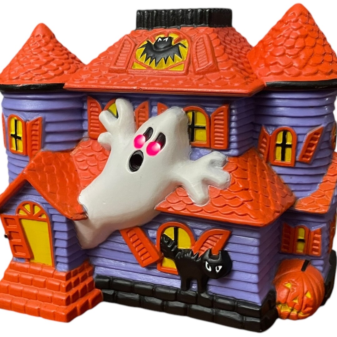 Vintage Avon Halloween Boo Drop Inn Howling Haunted House Lights & Sound-Tested!
