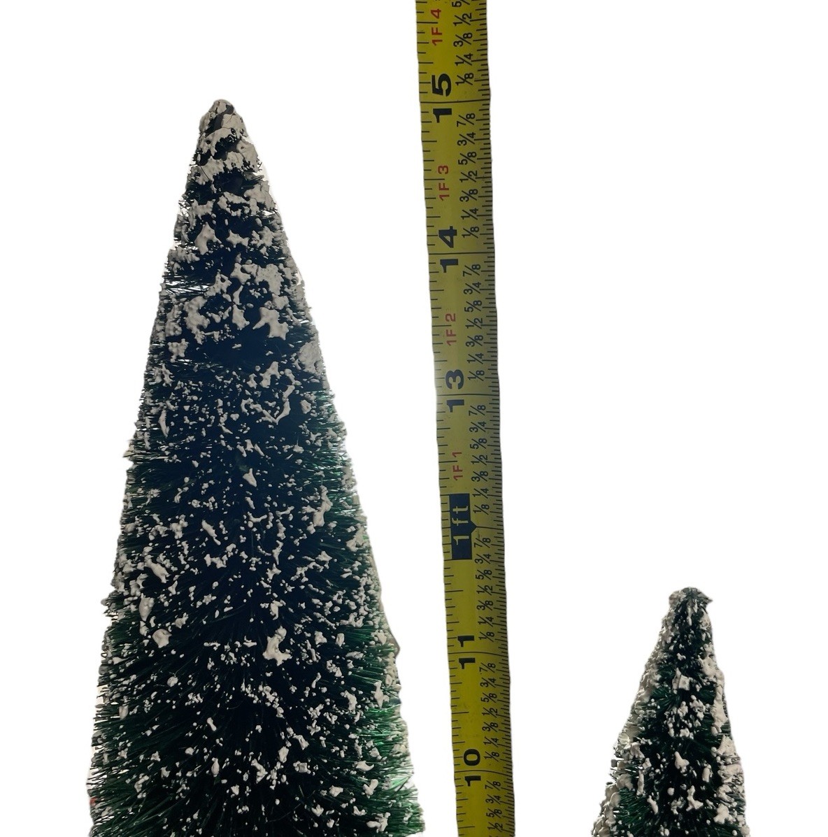 Dept 56 Frosted Pine Trees Wood Bark Trunks 15” to 6.5” Set Of 4 Putz Village