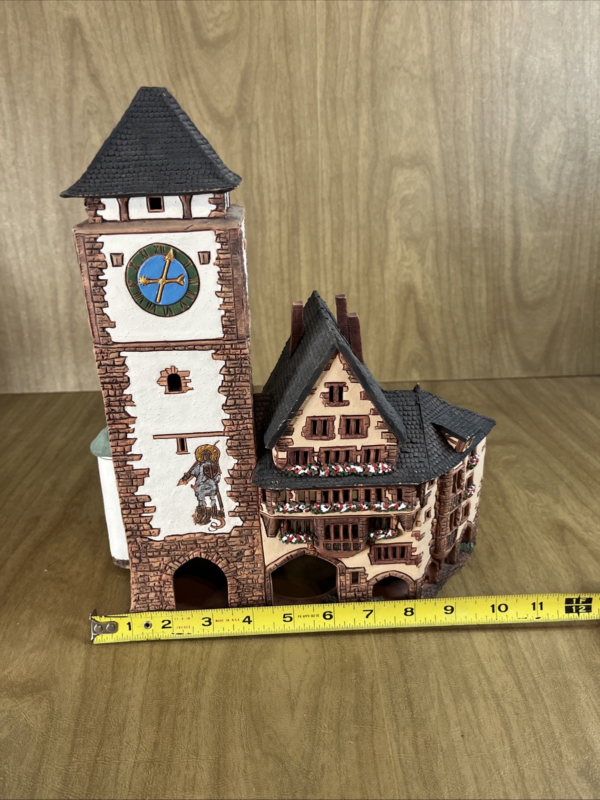 Ceramic Miniature Clay House Candle Holder Village Town Handmade Lithuania