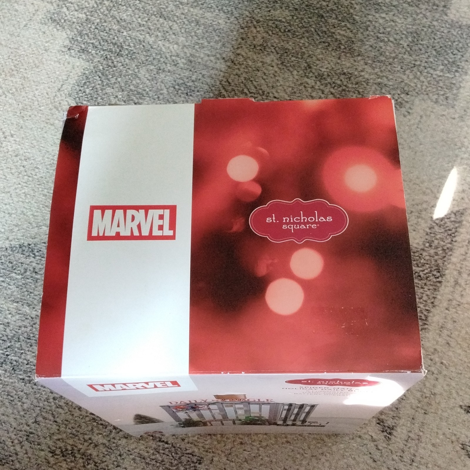 St. Nicholas Square Marvel Spider-Man Daily Bugle Village, Lit Battery Ceramic