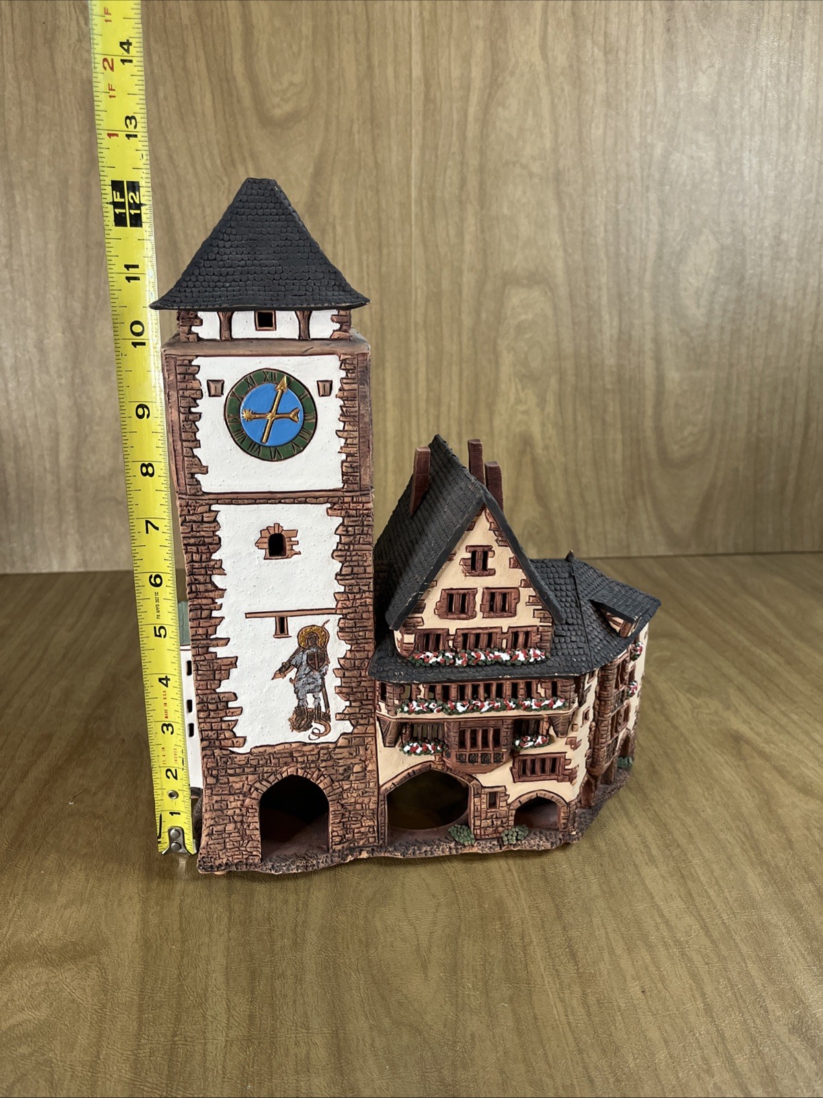Ceramic Miniature Clay House Candle Holder Village Town Handmade Lithuania