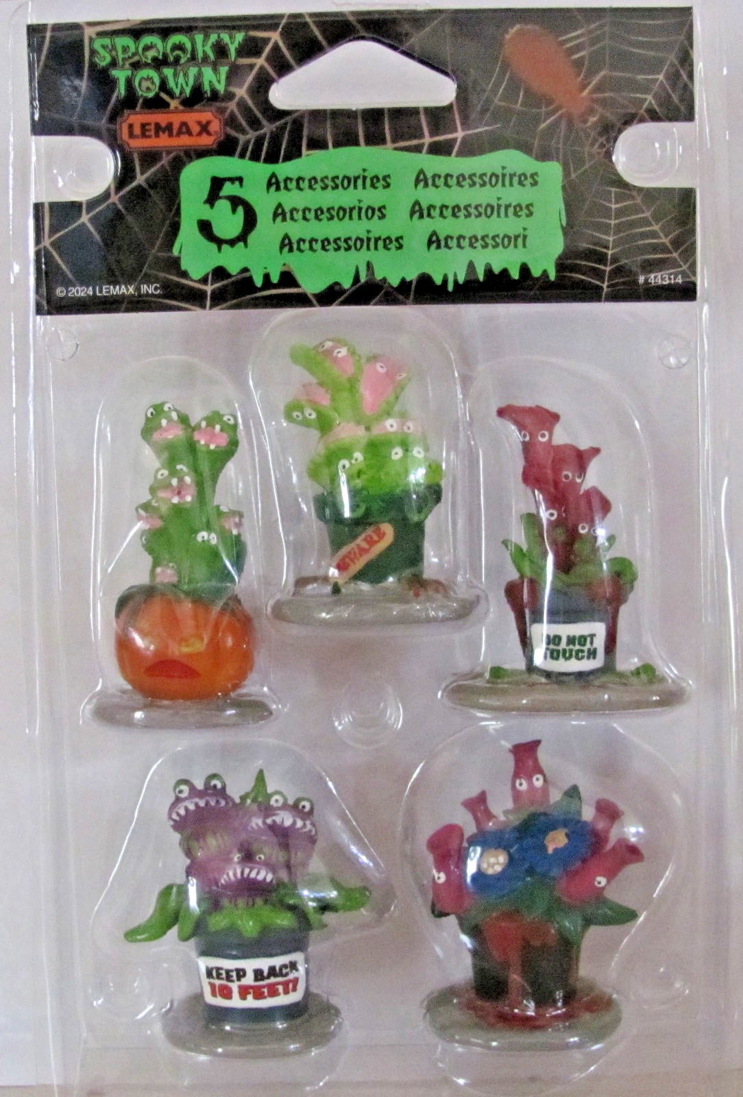 Lemax Spooky Town Accessory – Hungry Houseplant Horror, Set Of 5 #44314