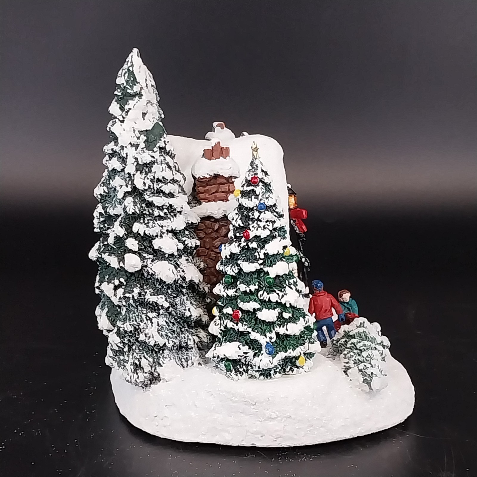Thomas Kinkade Country Christmas Homecoming Lighted Cottage Teleflora Resin