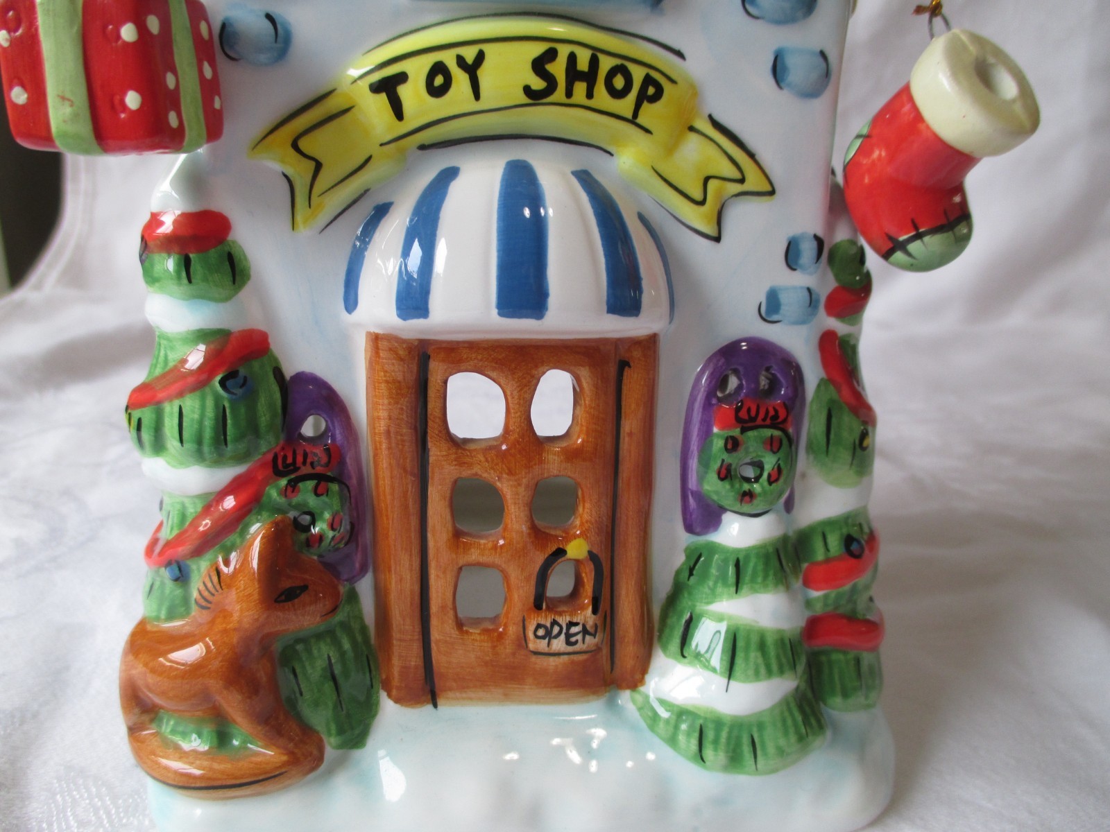Elements TOY SHOP Christmas Tea-Light CANDLE HOLDER~Holiday Village~Ceramic