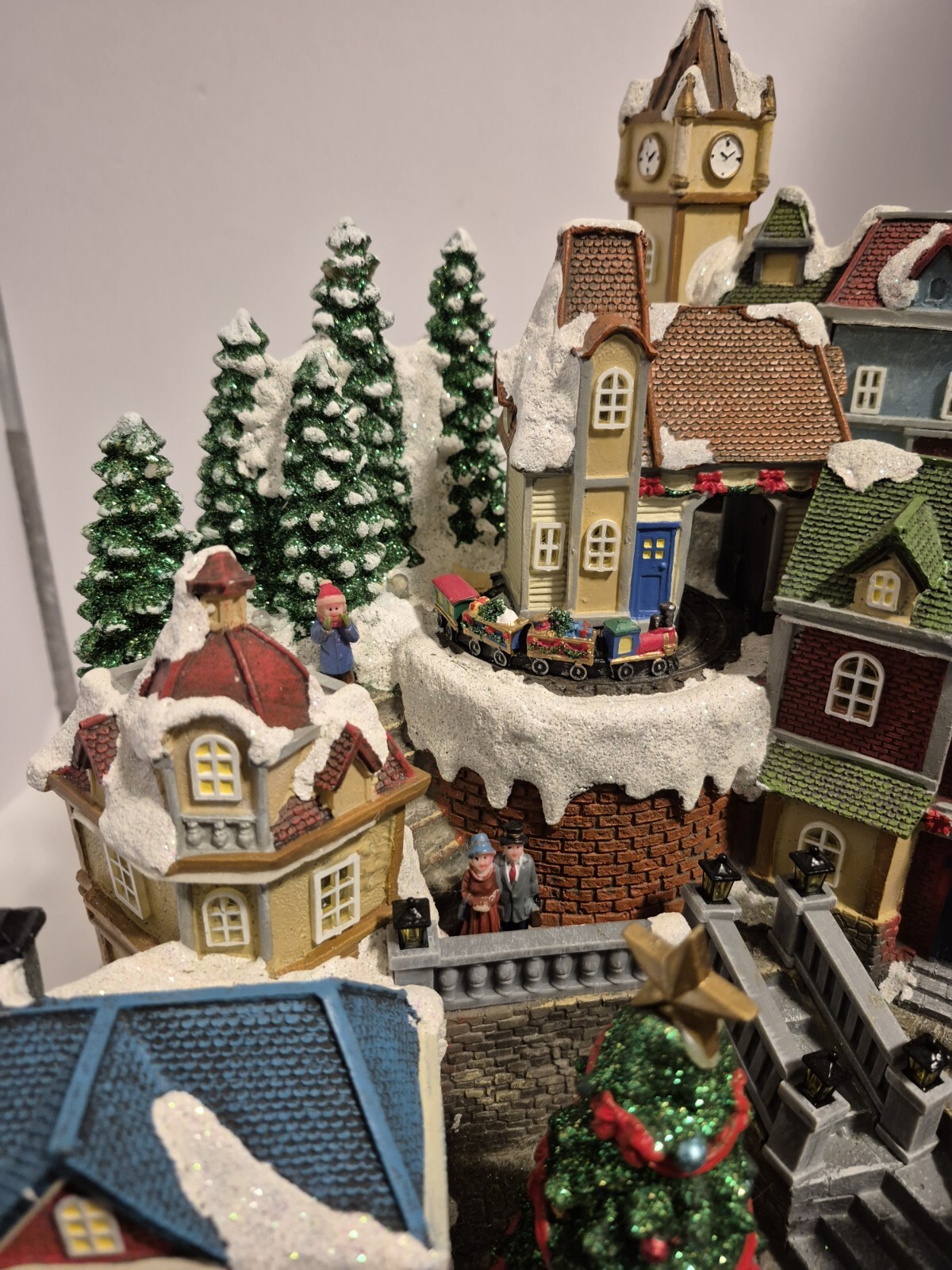 Village De Noël Anime Animated Village With Music Display *Tested*