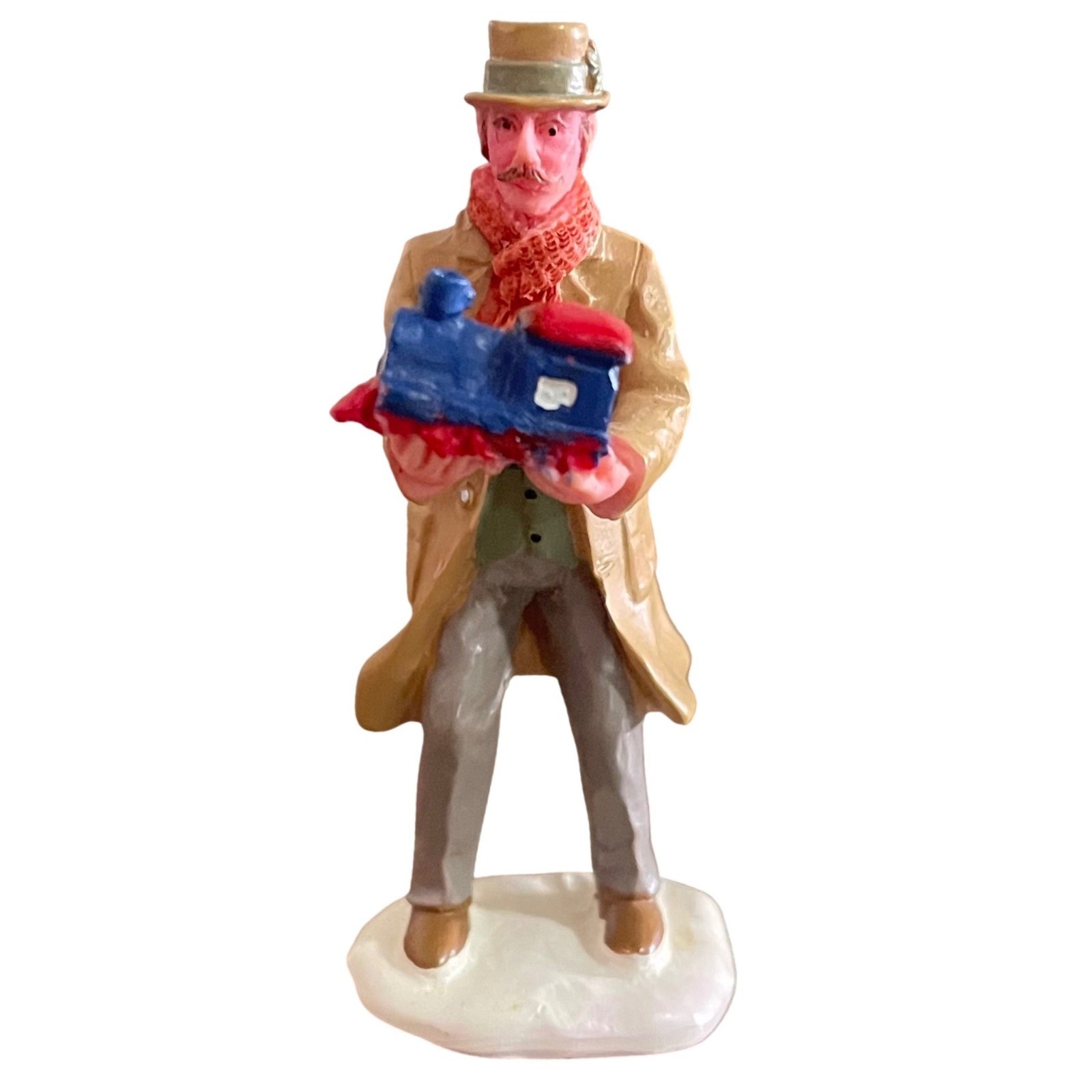 Lemax Victorian Man Brown Coat Toy Train Present Gift Christmas Village Figurine