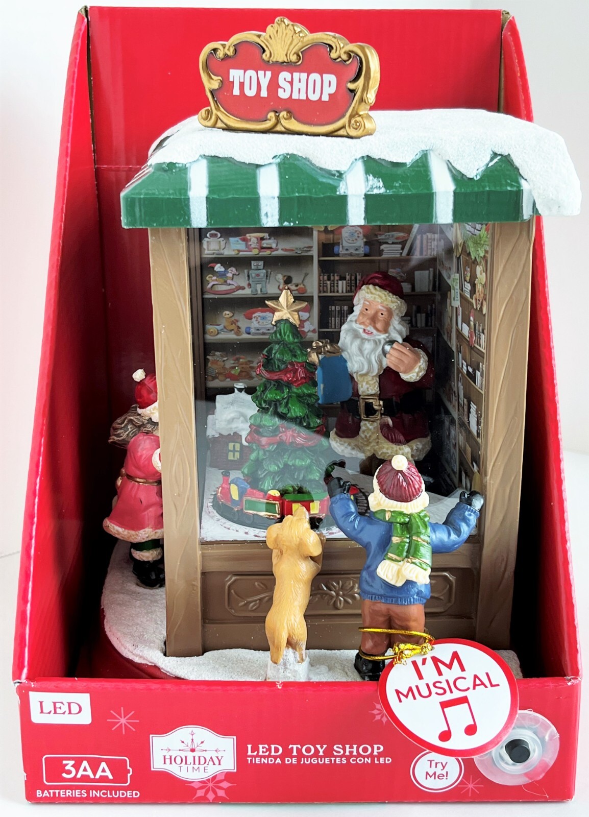 Santa TOY SHOP Musical/Light-Up Christmas Decoration Figurine DOG/BOY/GIRL NEW!