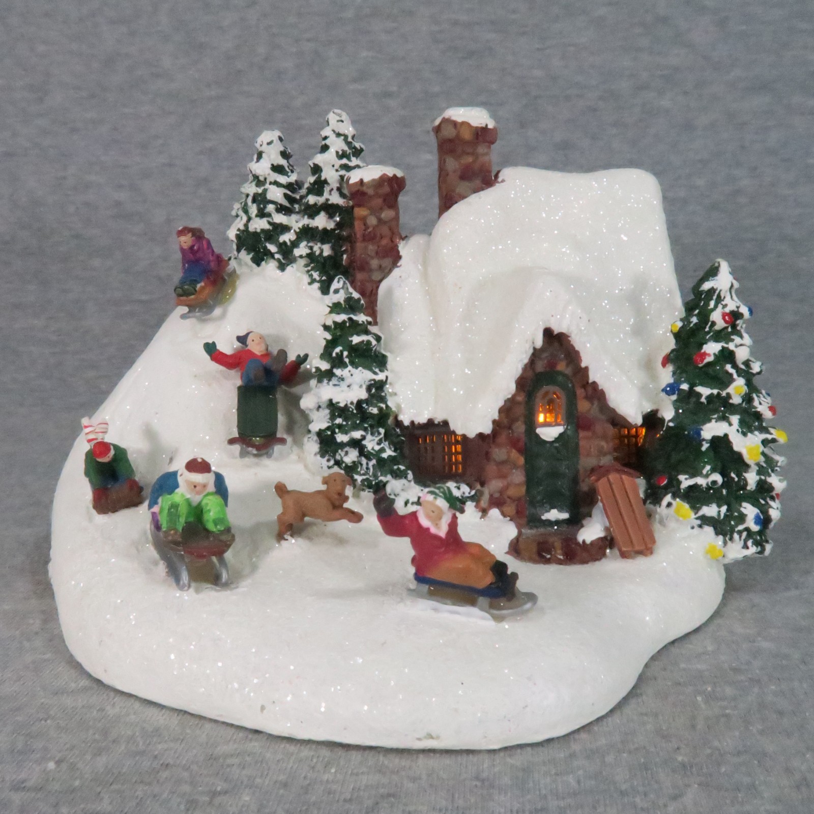 Thomas Kinkade Sleigh Ride 2009 Lighted Christmas Village House Teleflora