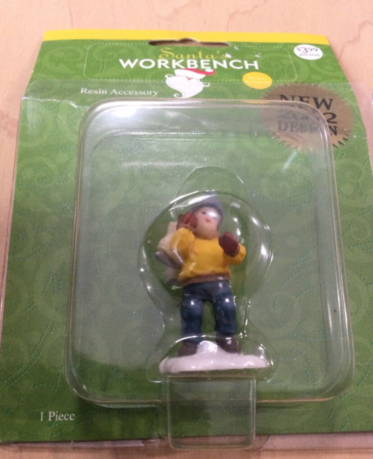 Child Carring Ice Skates Village Resin Figurine 2002 Santa’s Workshop