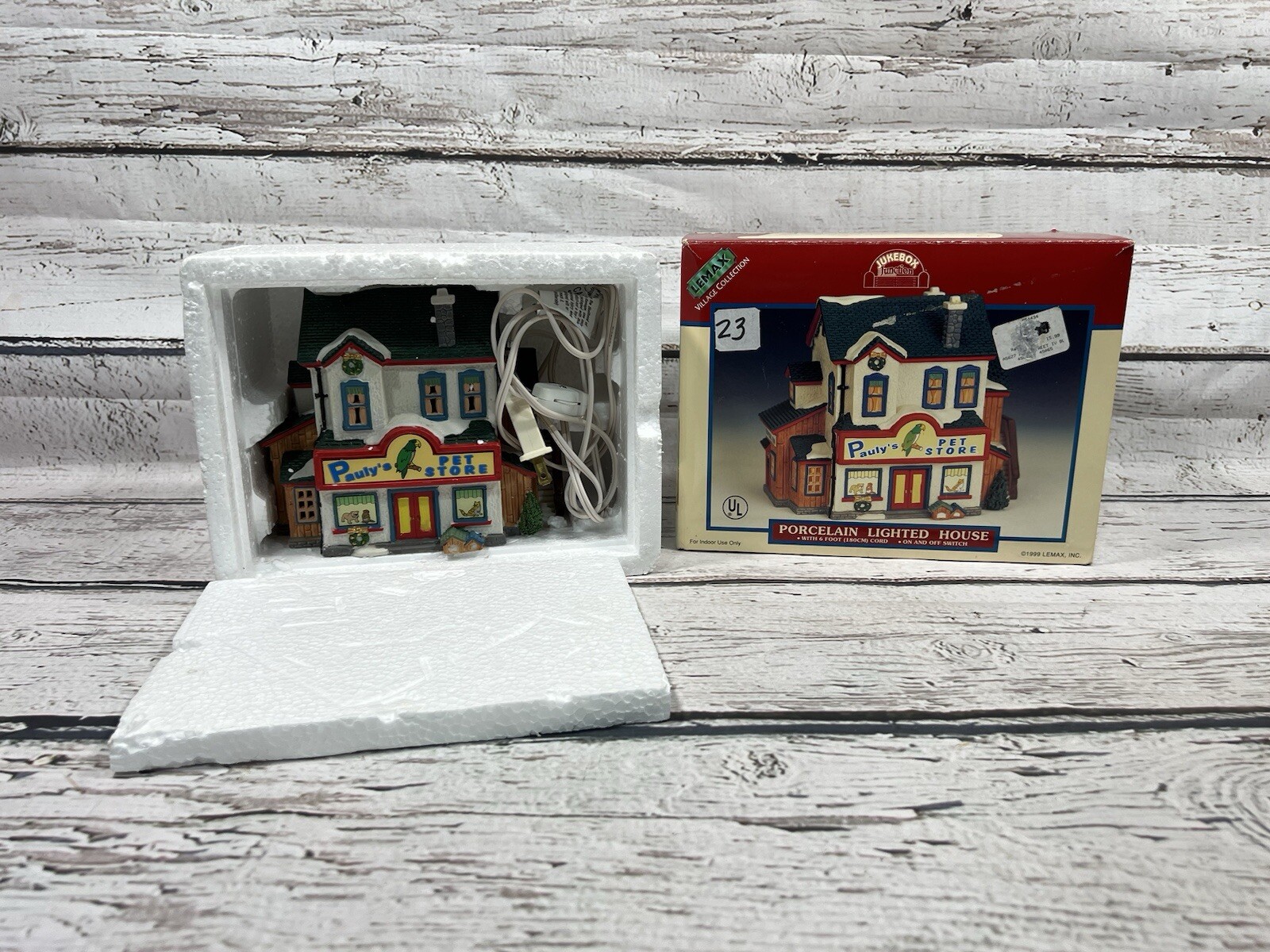 VTG Pauly’s Pet Store 1999 Lemax Jukebox Junction Retired Lighted House 95352