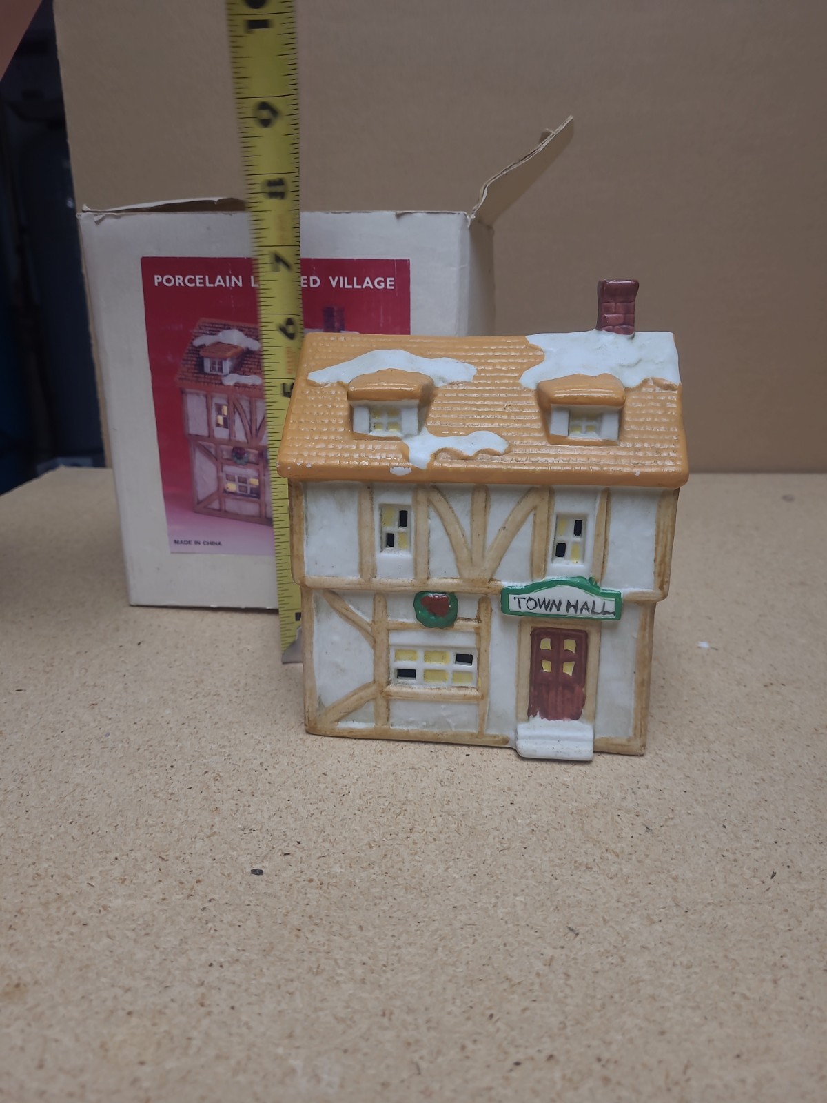 Large Christmas Village Ceramic Town Hall