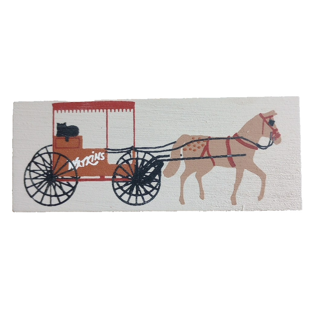 Vintage Cats Meow Watkins Horse Drawn Wagon NOS 1990s Shelf Sitter