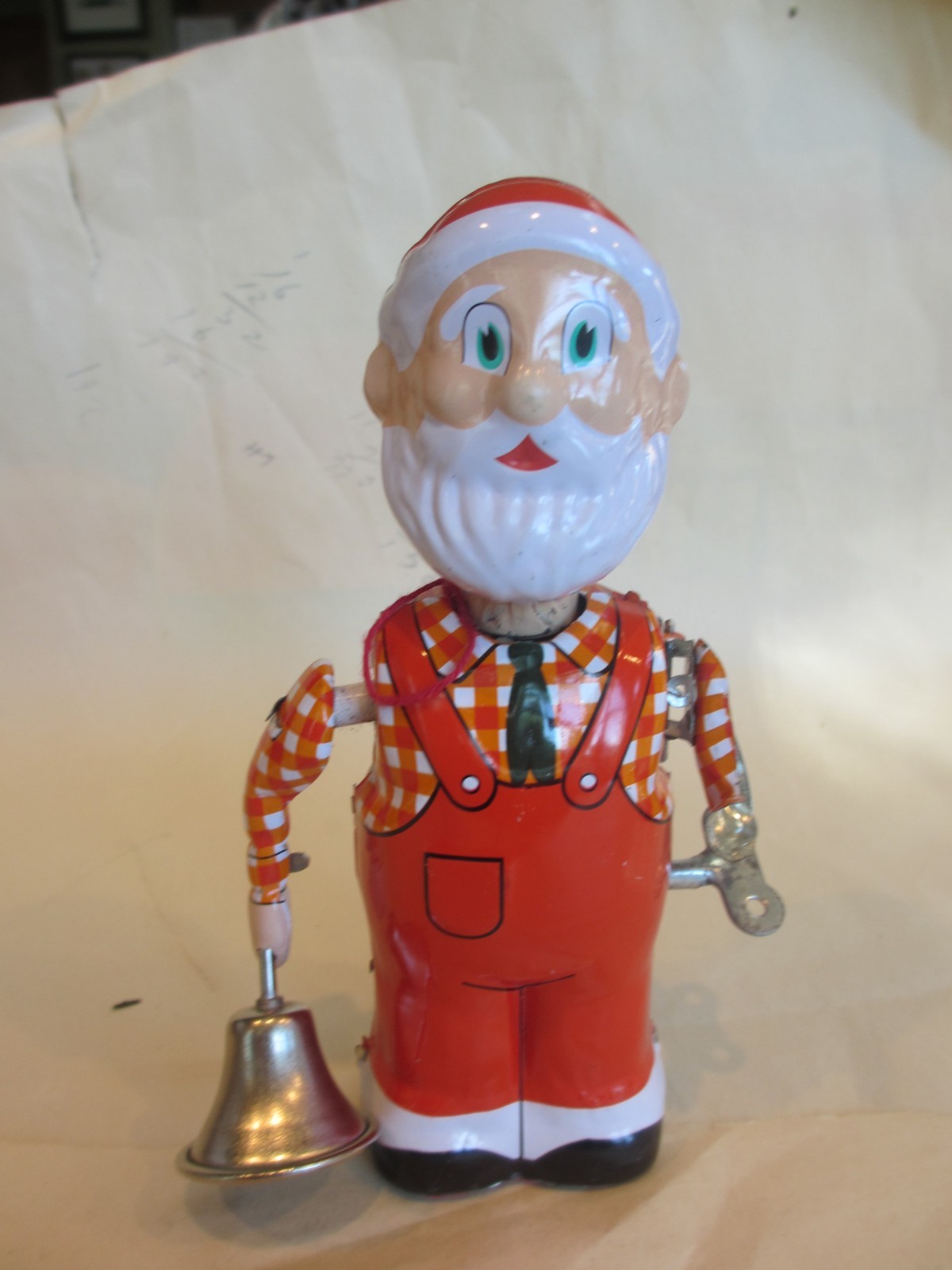 Vintage Santa Claus Tin Litho Wind Up Toy. Missing Arm. NOT WORKING