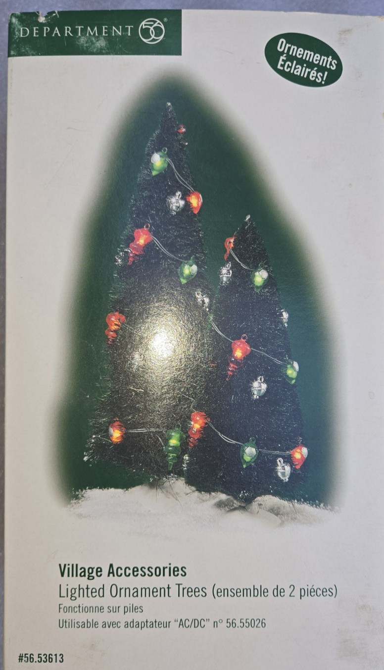 Department 56 Lighted Ornament Trees Set Of Two In Box 53613