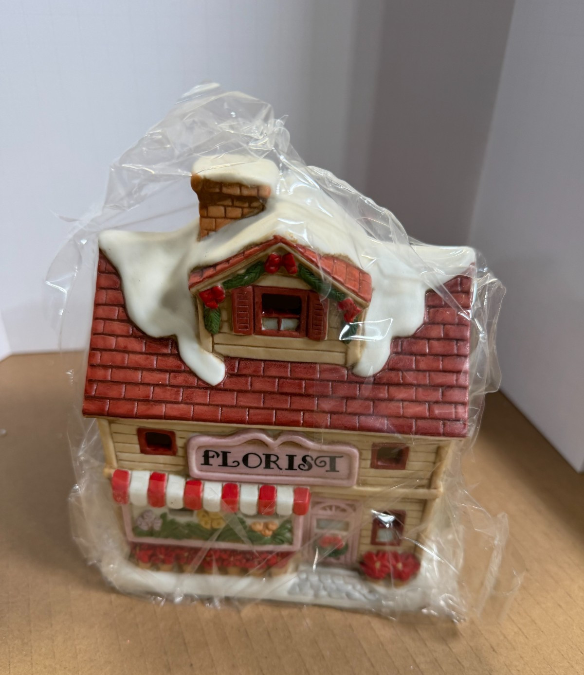 Vtg Homco christmas Village Florist New Old Stock