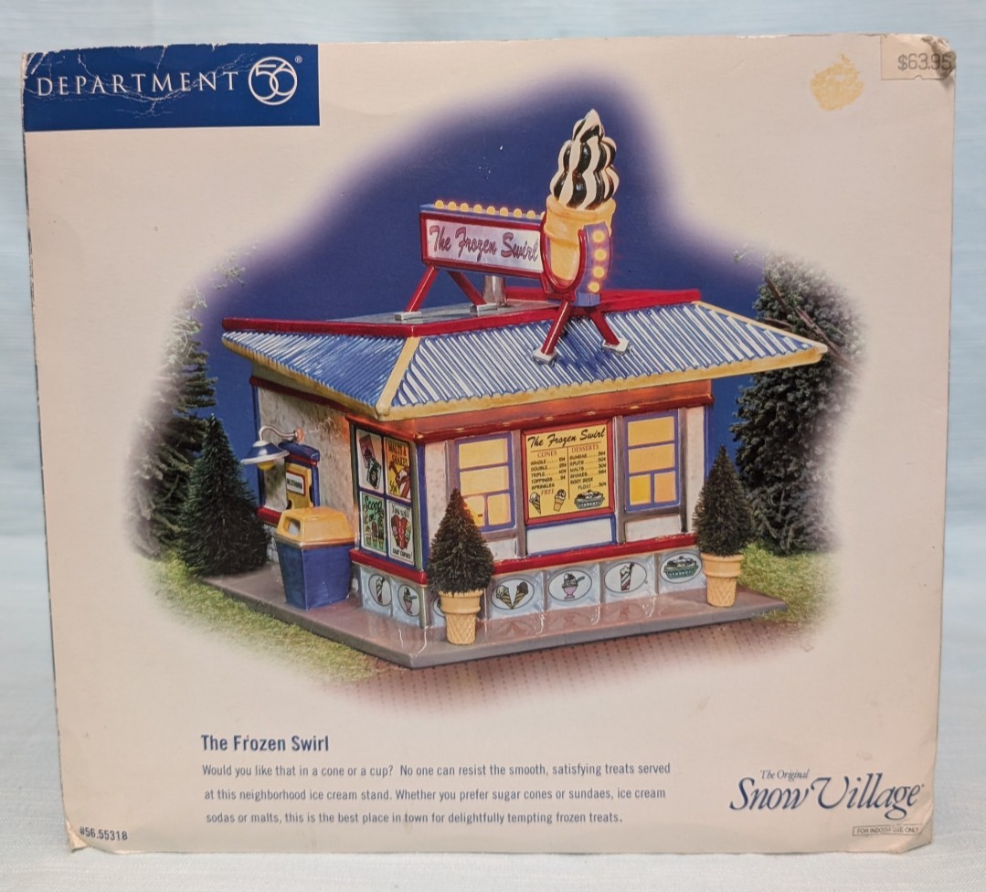 Department 56 Snow Village The Frozen Swirl 55318 Retired Ice Cream Shop