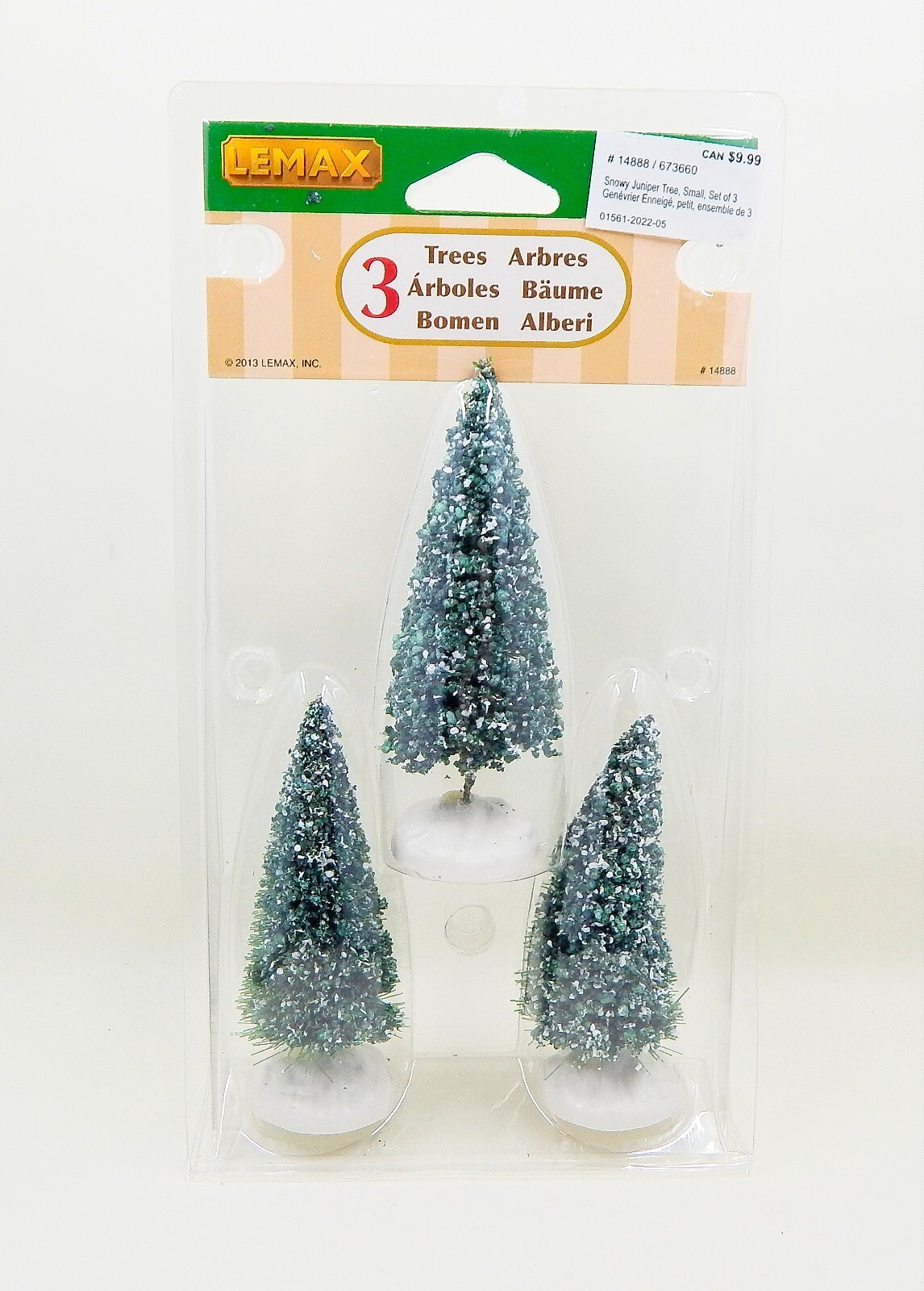 Lemax 2013 Snowy Juniper Pine Tree Set Of 3 Christmas Village Scene 4 Inch NOS