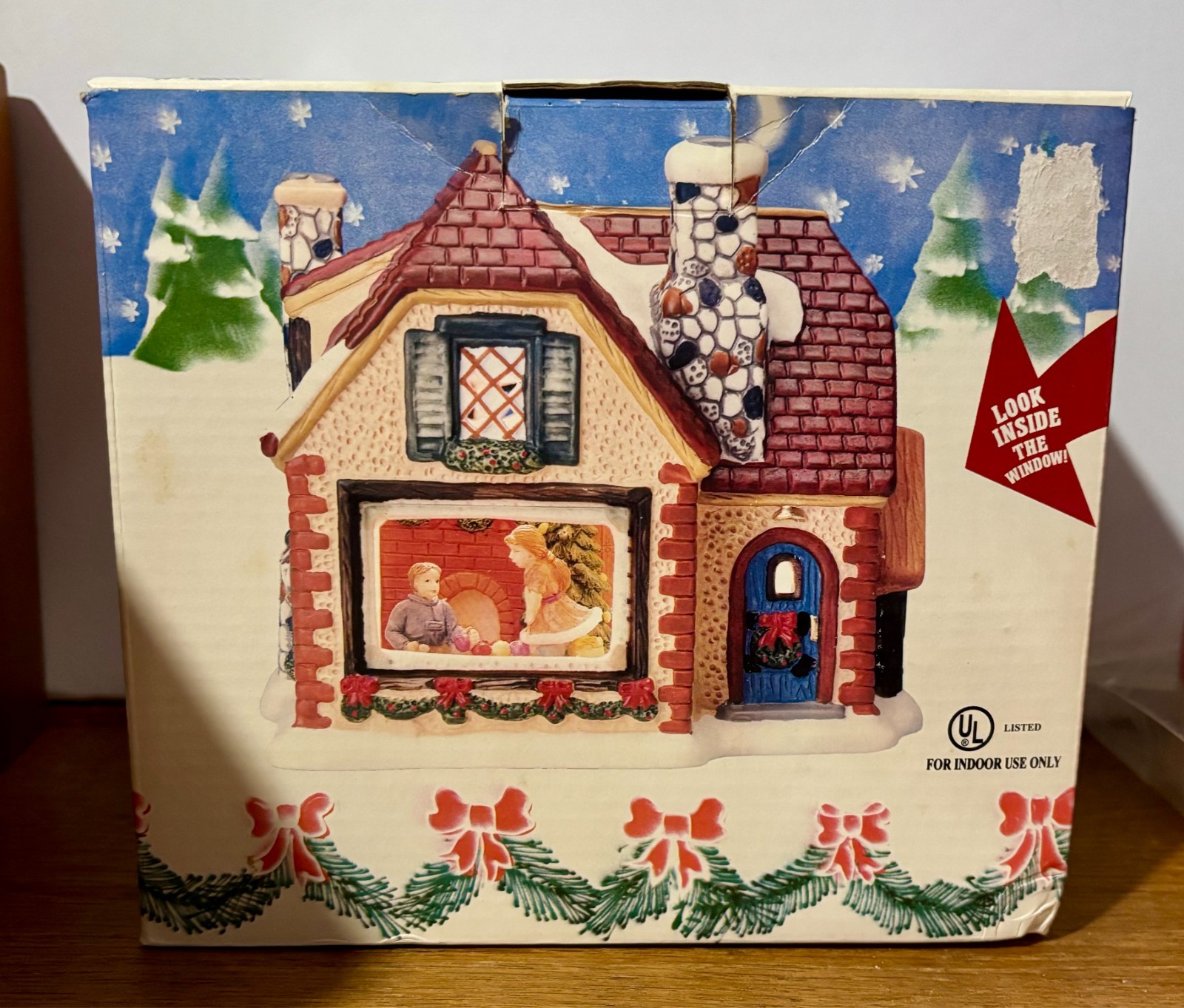 Holiday Style Lighted Hand-painted Home, Vintage