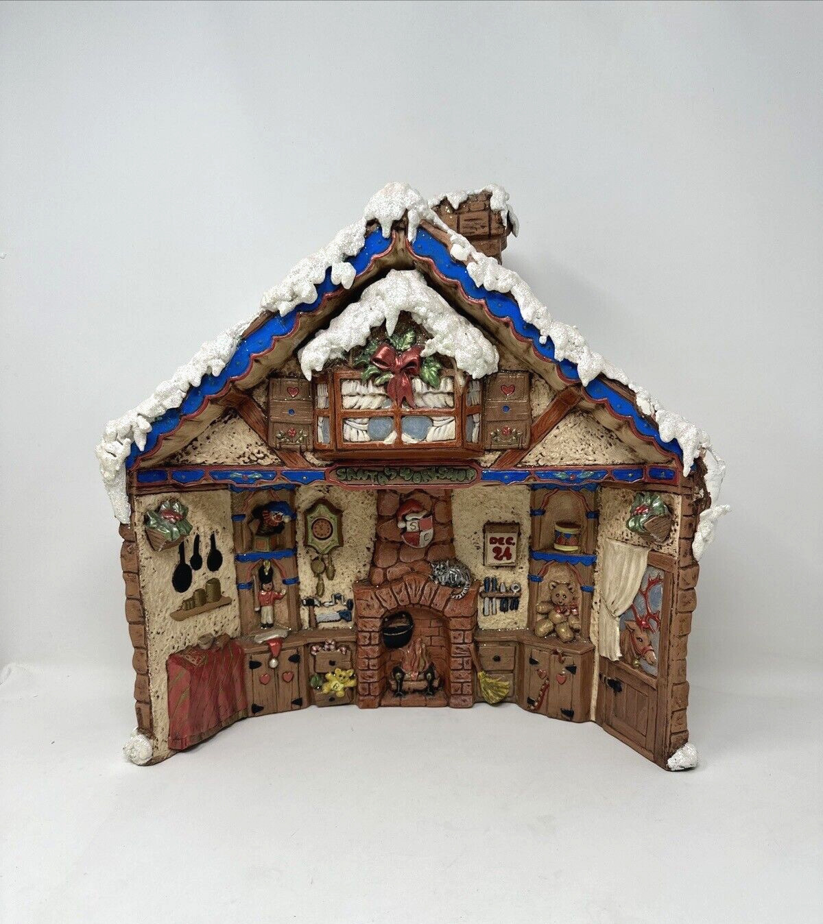 Vtg Provincial Ceramic Mold Santa’s Workshop Christmas House SOME BROKEN SNOW