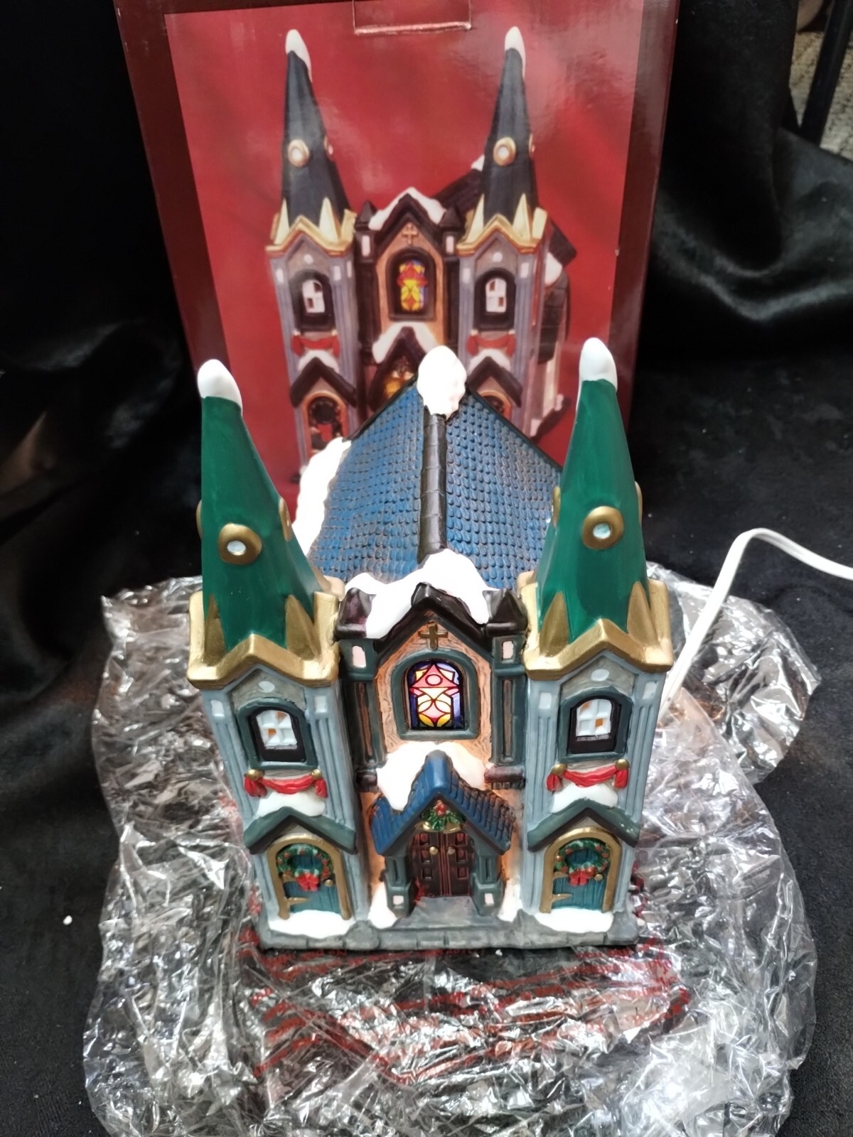 Christmas Village Hand Painted Fine Porcelain Collectible Church Galleria Inc