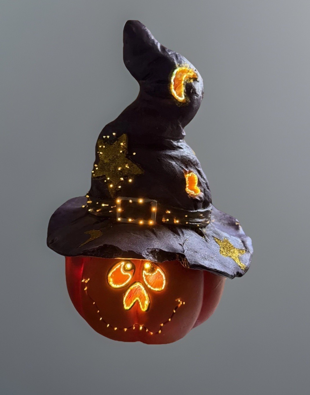 VTG Halloween Friday The 31st Fiber Optic Pumpkin Scarecrow Head 12” 2003