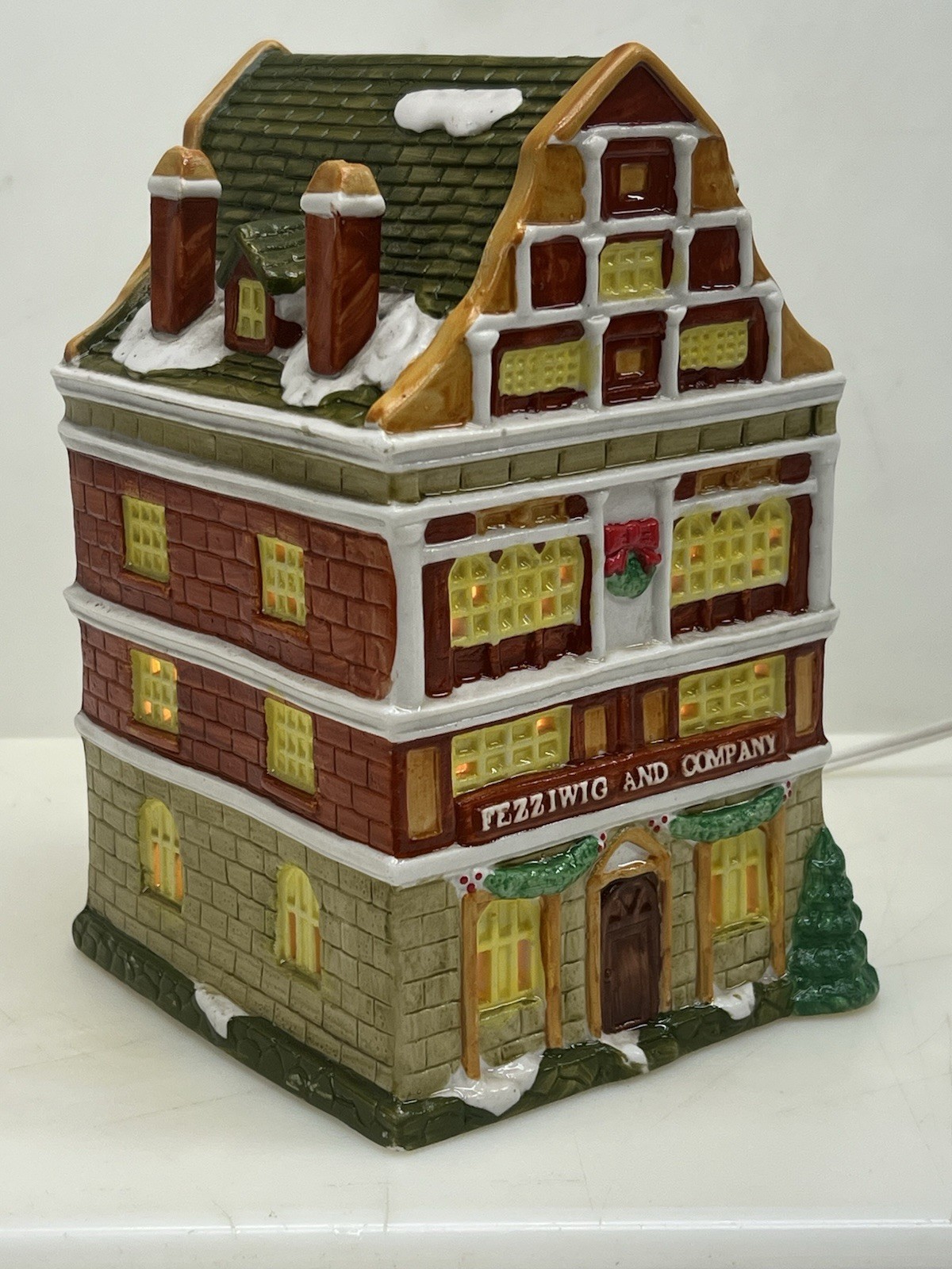 National Decorations Christmas Collectible 1991 Fezziwig & Company Ceramic House