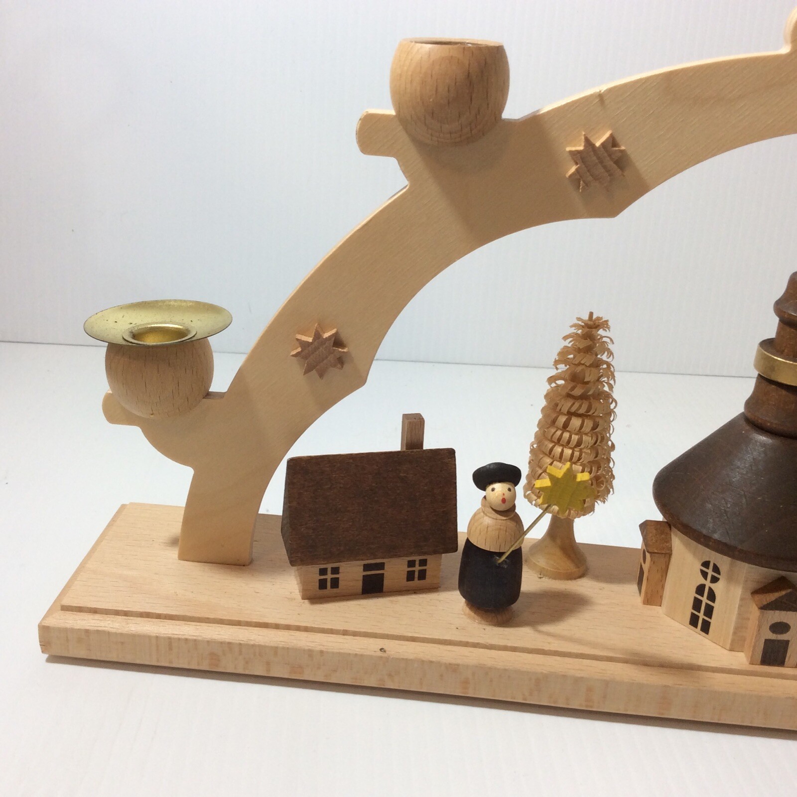 R G Seiffen Church Village Candle Arch Christmas Ornament Wood Handmade Germany