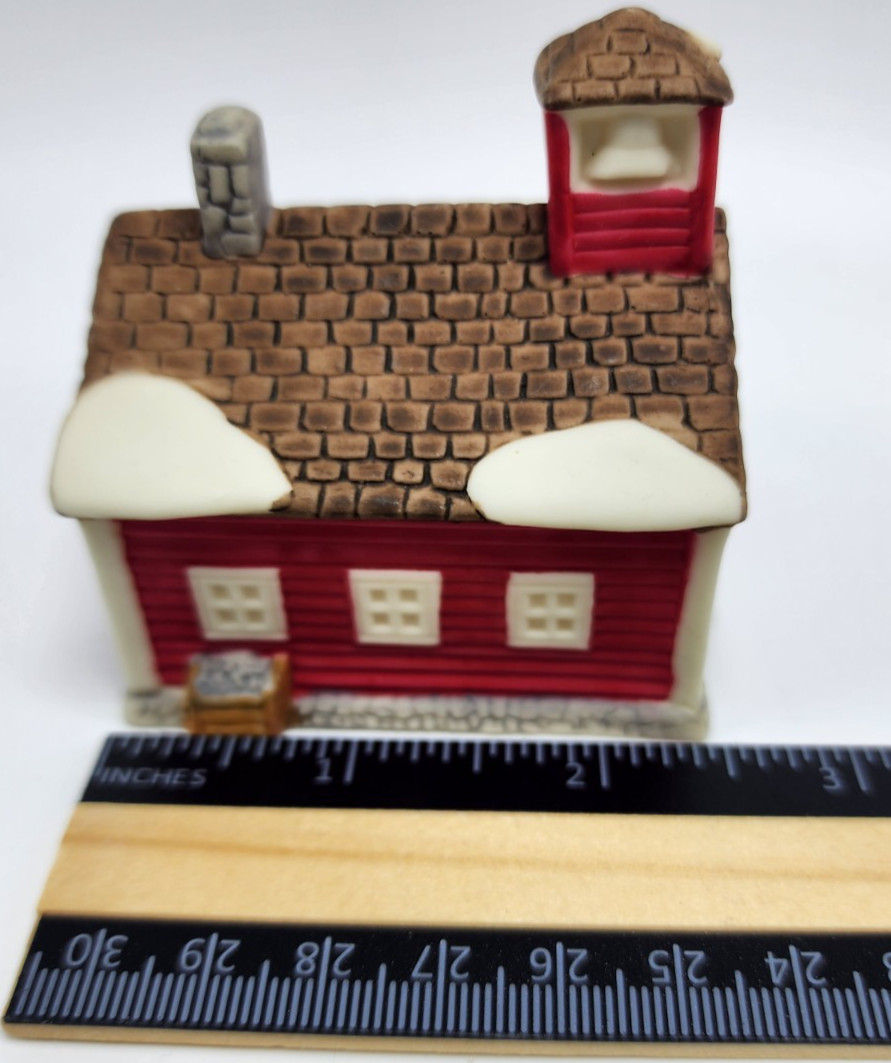 Ceramic Christmas Village Painted Multicolor Miniatures & Trees (Set of 12)