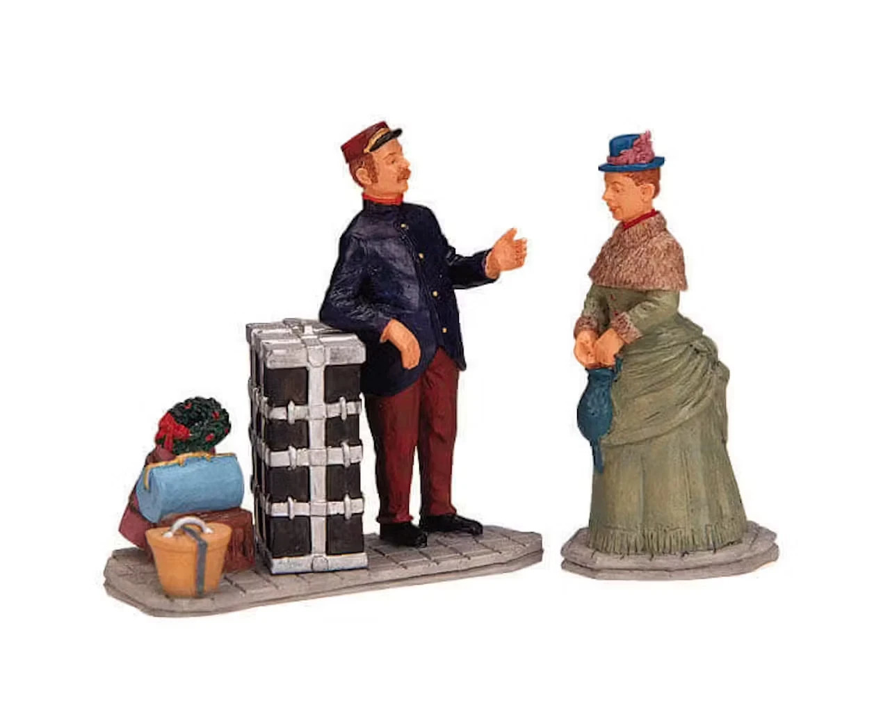 LEMAX 2001 CHRISTMAS VILLAGE HOUSE ACCESSORIES – THE PORTER FIGURES SET 2 #12506