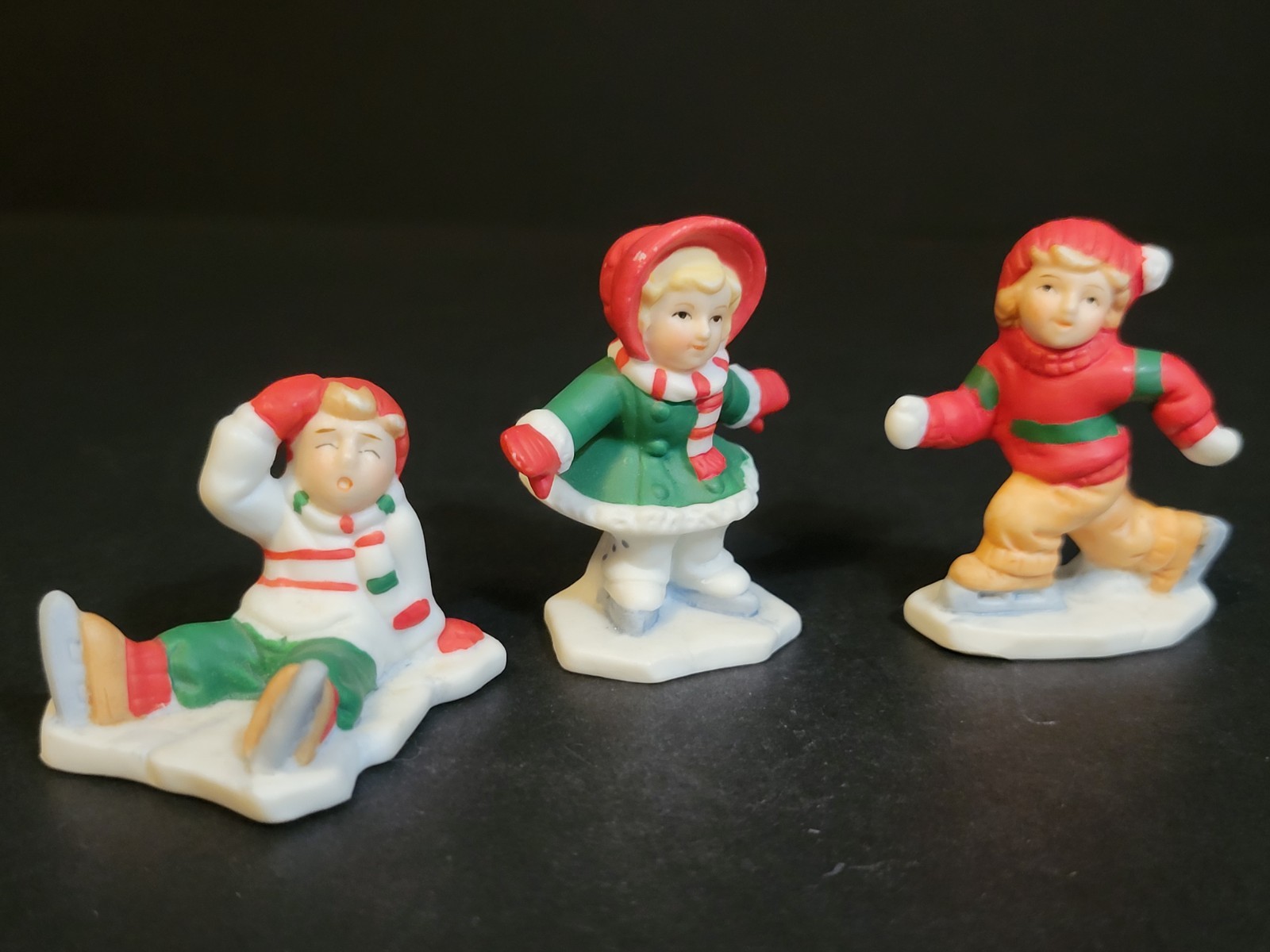 Lefton Christmas Village Town 3PC Ice Skating Children 06550 06551 06552