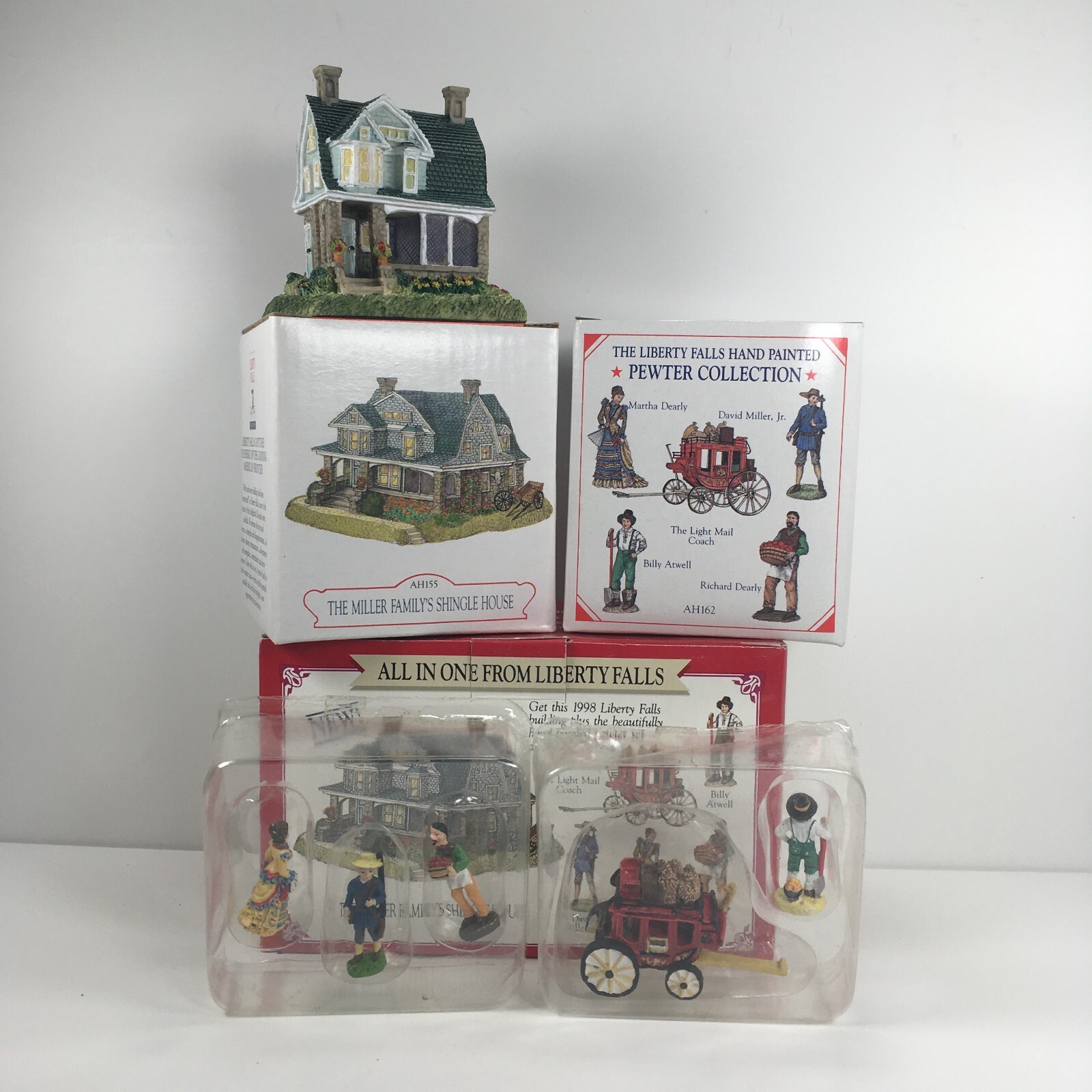 Liberty Falls – The Miller Family’s Shingle House +5 Pewter Figurines AH155, 162