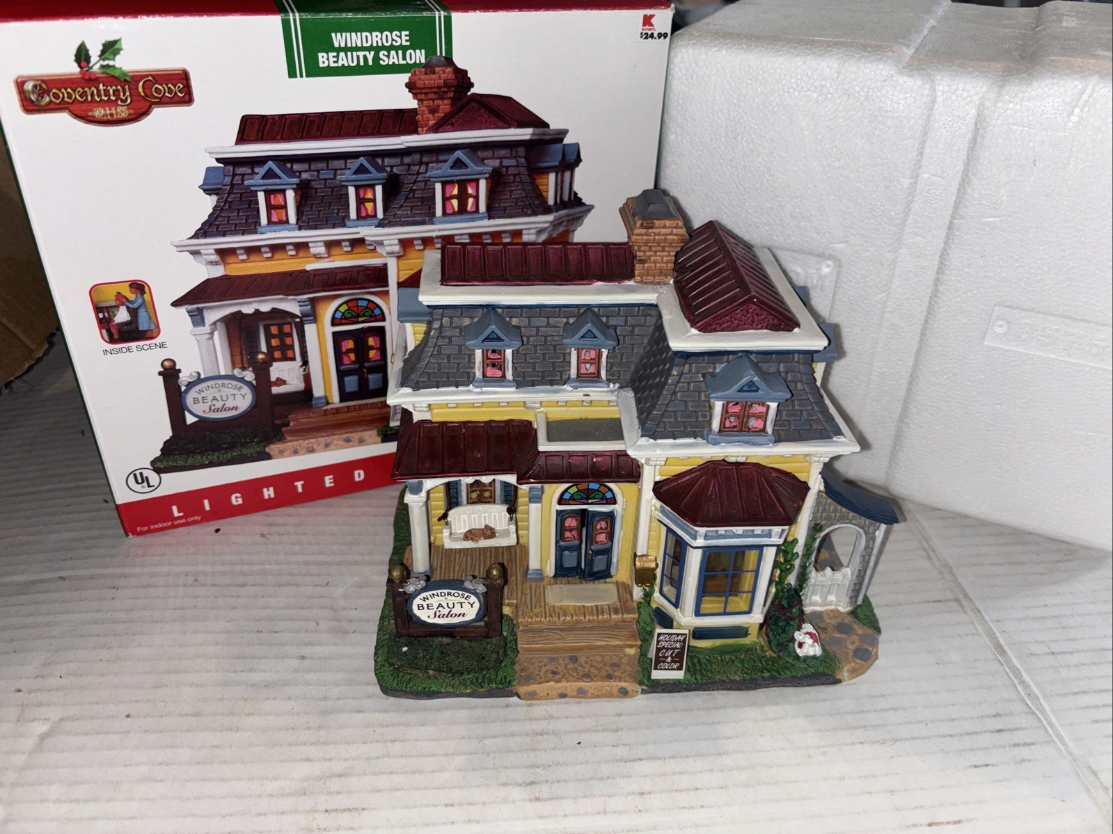 LEMAX Coventry Cove Windrose BEAUTY SALON Building Christmas Village RARE