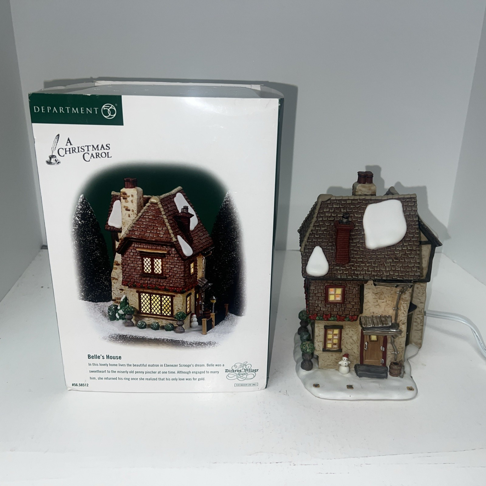 Dept 56 Dickens Village A Christmas Carol Belle’s House #58512 Nice! w/ Lt Cd/Bx