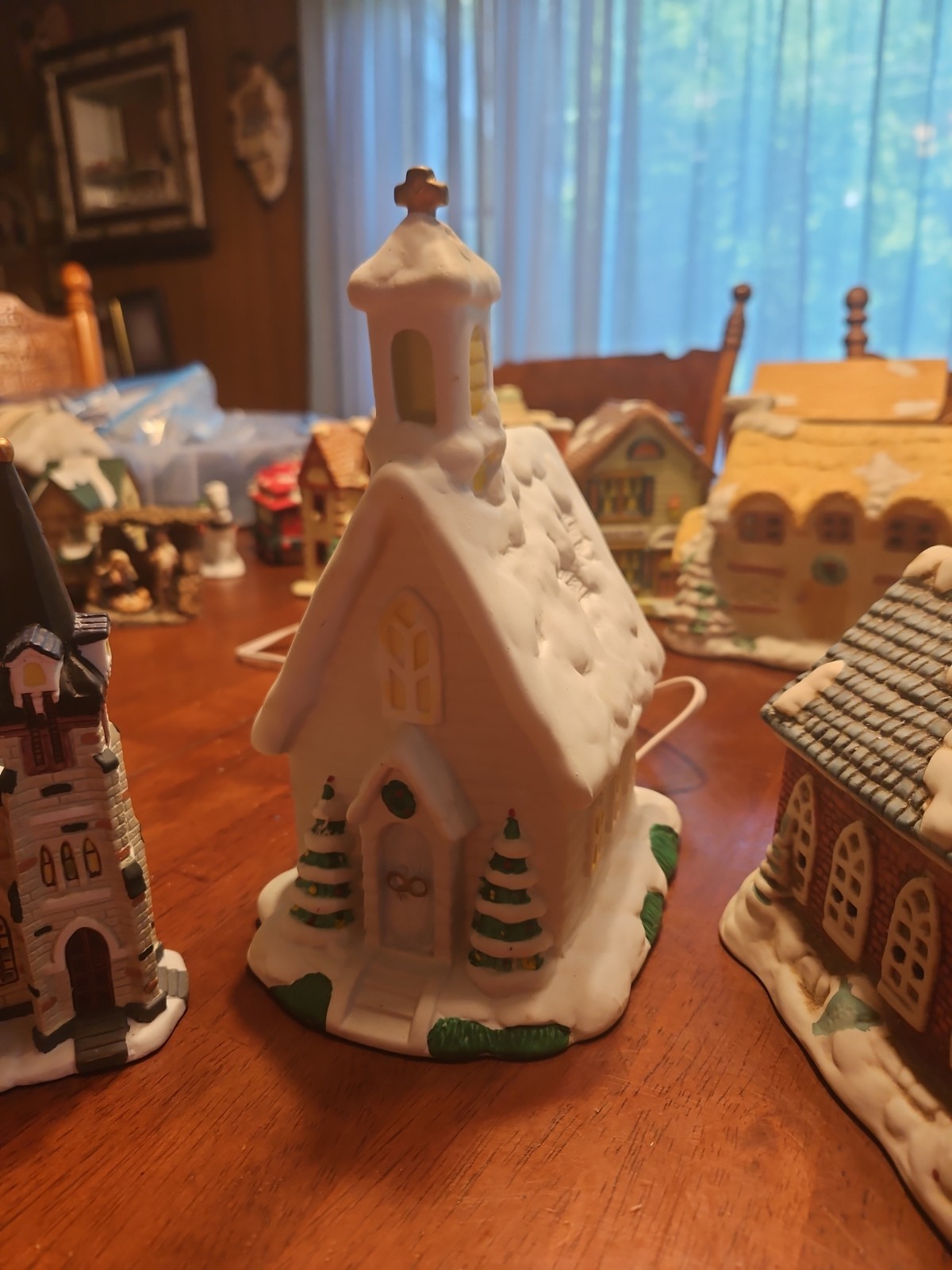 Lot of 7 Vintage Christmas Village Churches