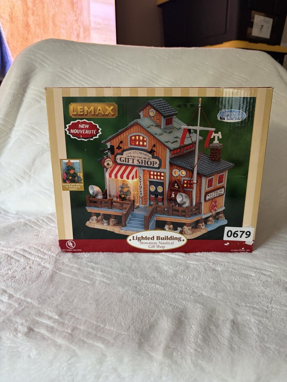 X-Mas Lemax Village Plymouth Corners The Stowaway Nautical Gift Shop New