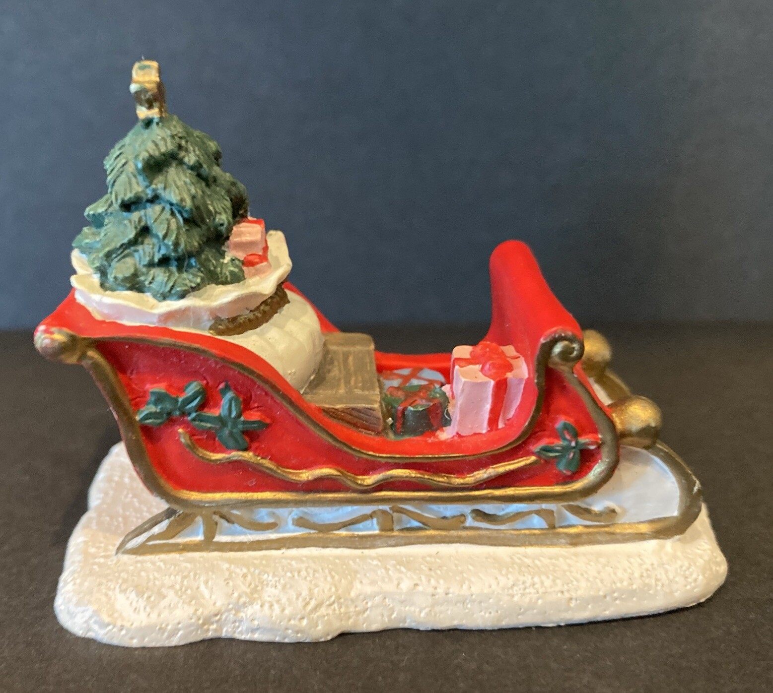 Kringle Mountain North Pole Santa Sleigh Presents Christmas Village Figure 3” L