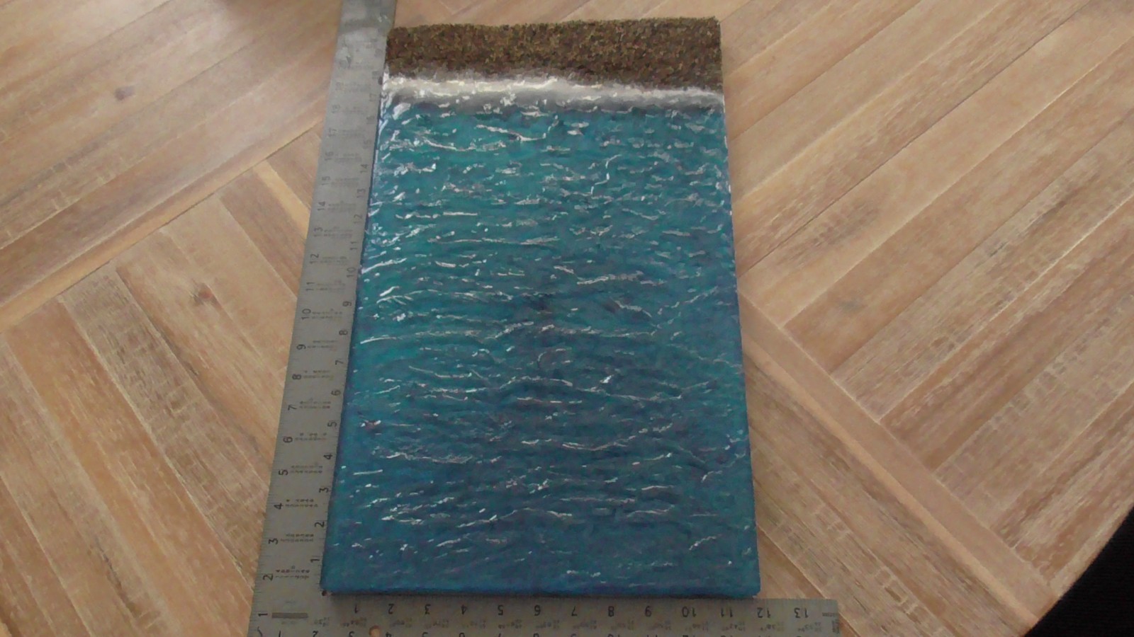 19″ x 12″ Blue Resin Beach Ocean Lake Seasonal Villages Dioramas Railroads #594