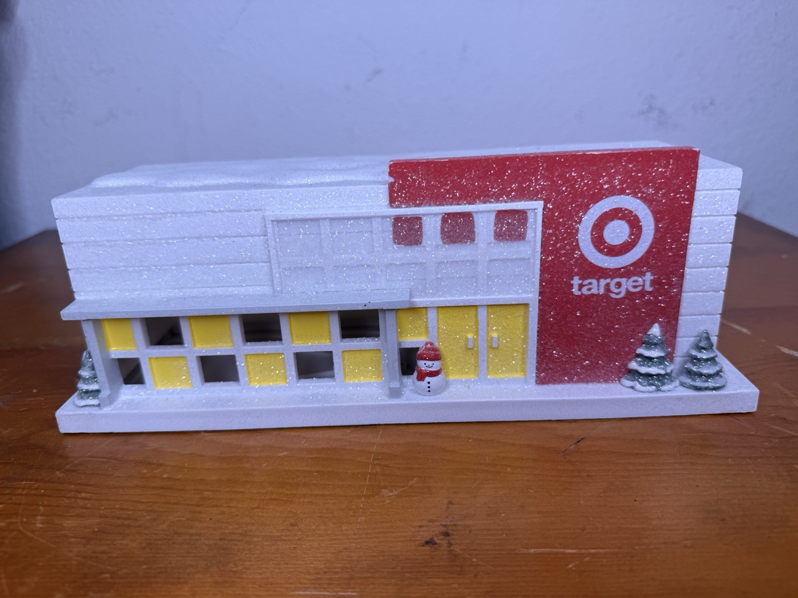 Lighted Target Store Building Snowy Glitter Christmas Village Not Tested