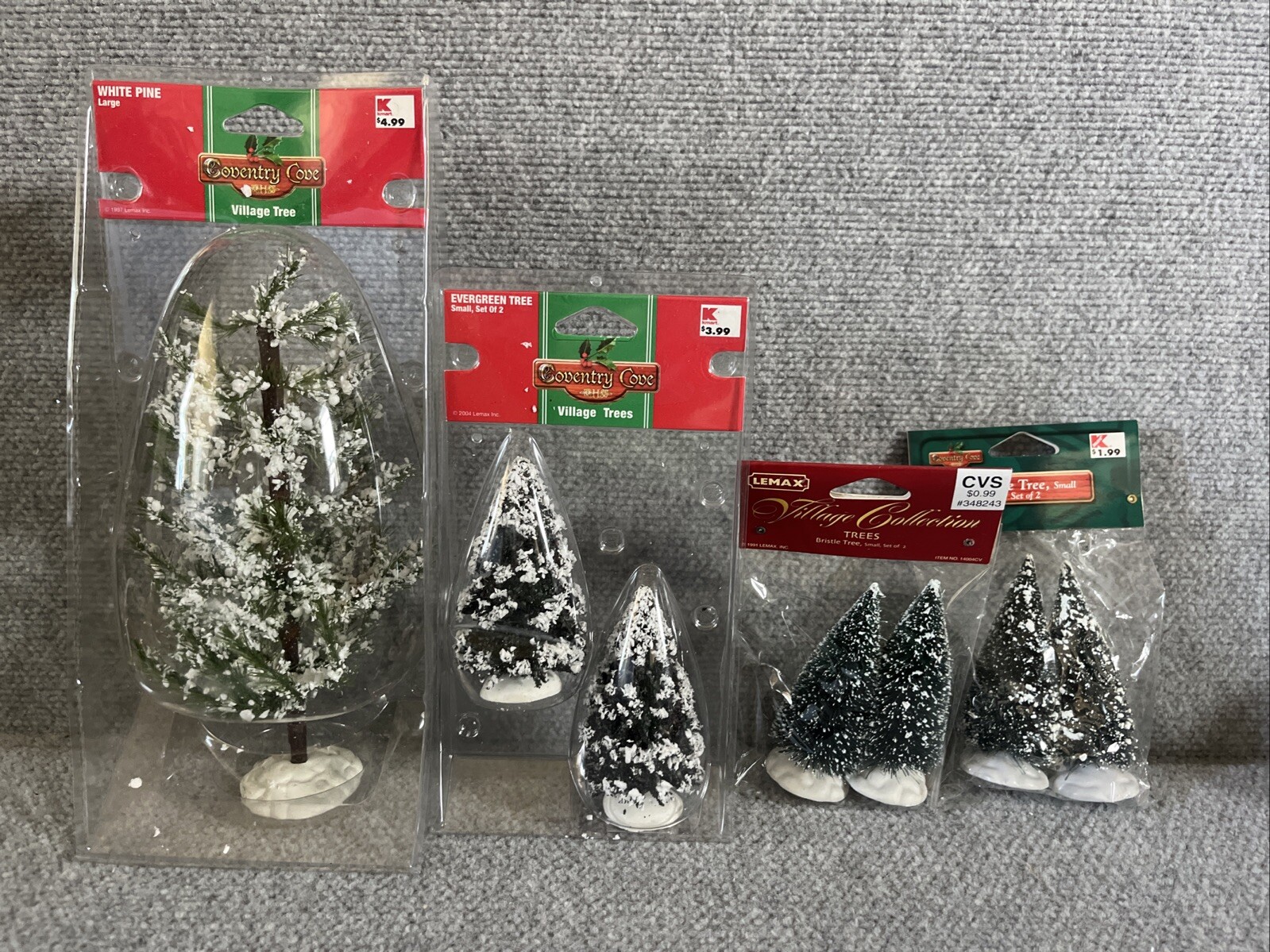 Lemax Village Landscape Winter White Pine Evergreen Bristle Snow Tree New Lot 4