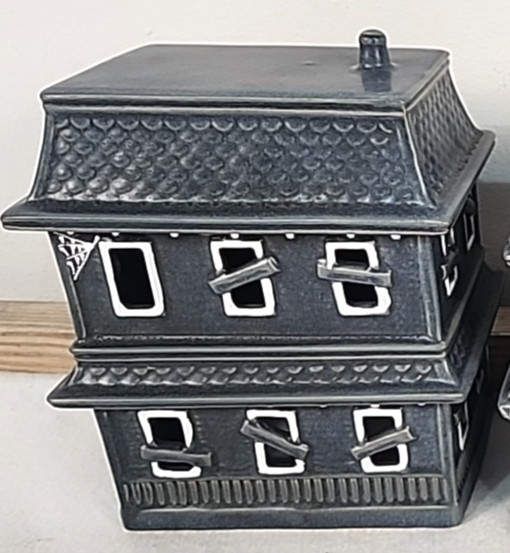 Pottery Barn Halloween Ceramic Haunted House Village Medium NIB