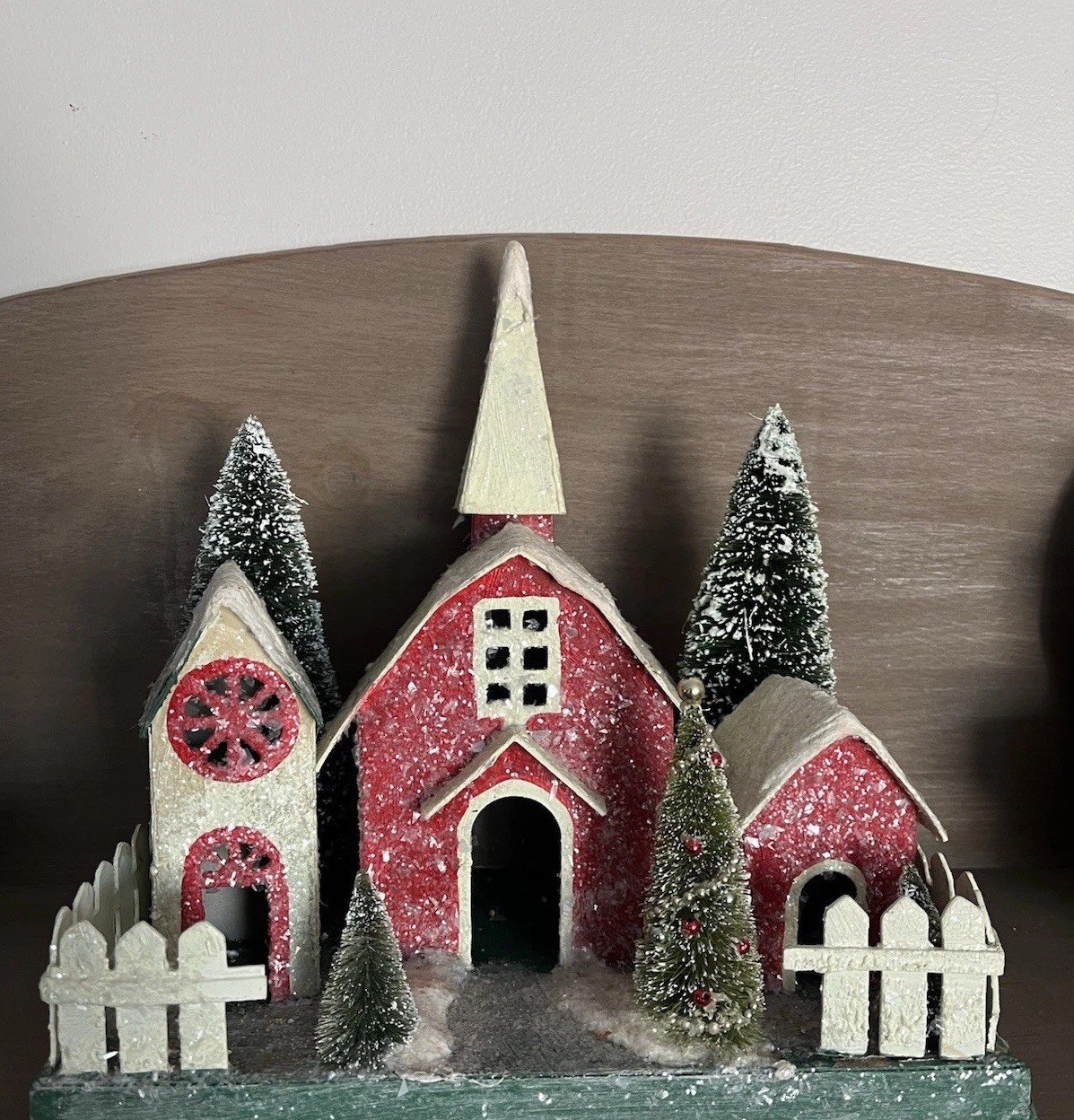 Large Putz 11” Christmas Barn with Steeple