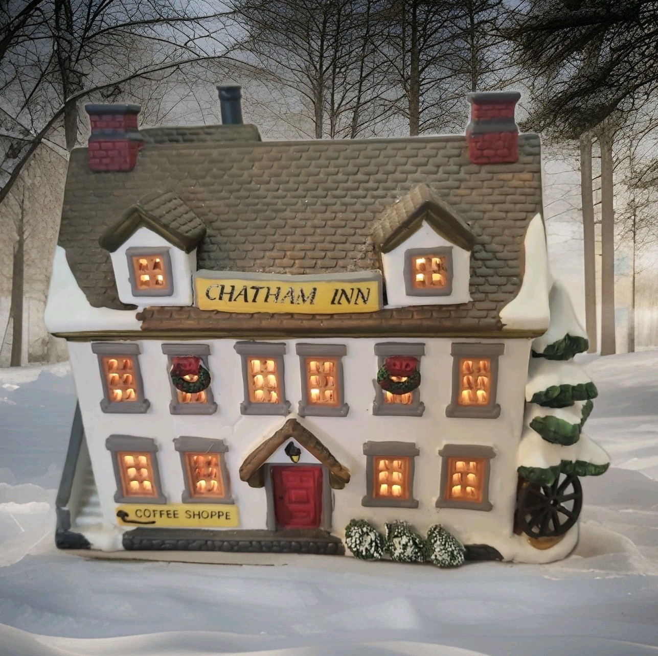 Christmas Village Harvest Crossing Village Lemax Chatham Inn 1995 W/Light