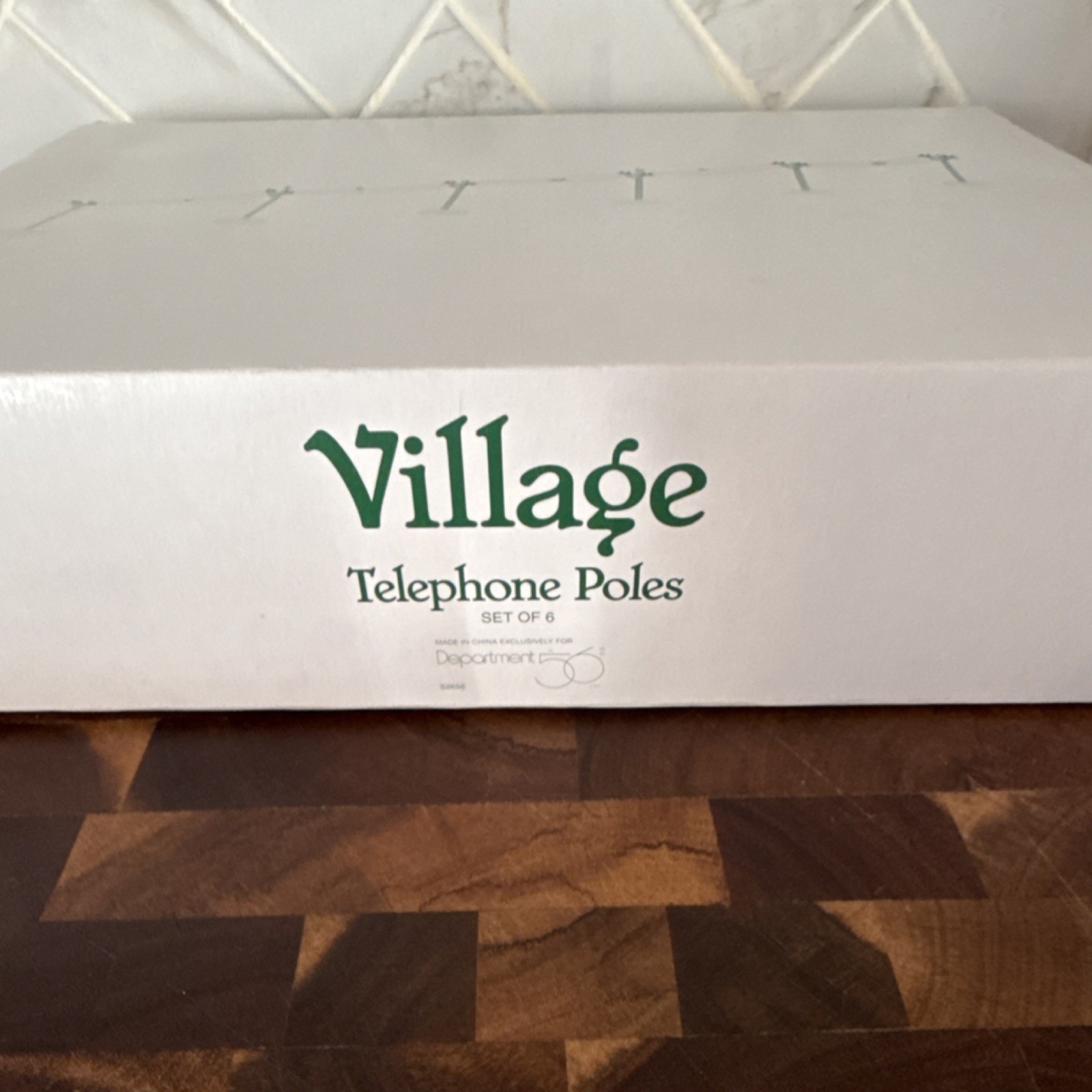 Department 56 Village Telephone Poles Set of 6 Painted Mixed Materials Boxed
