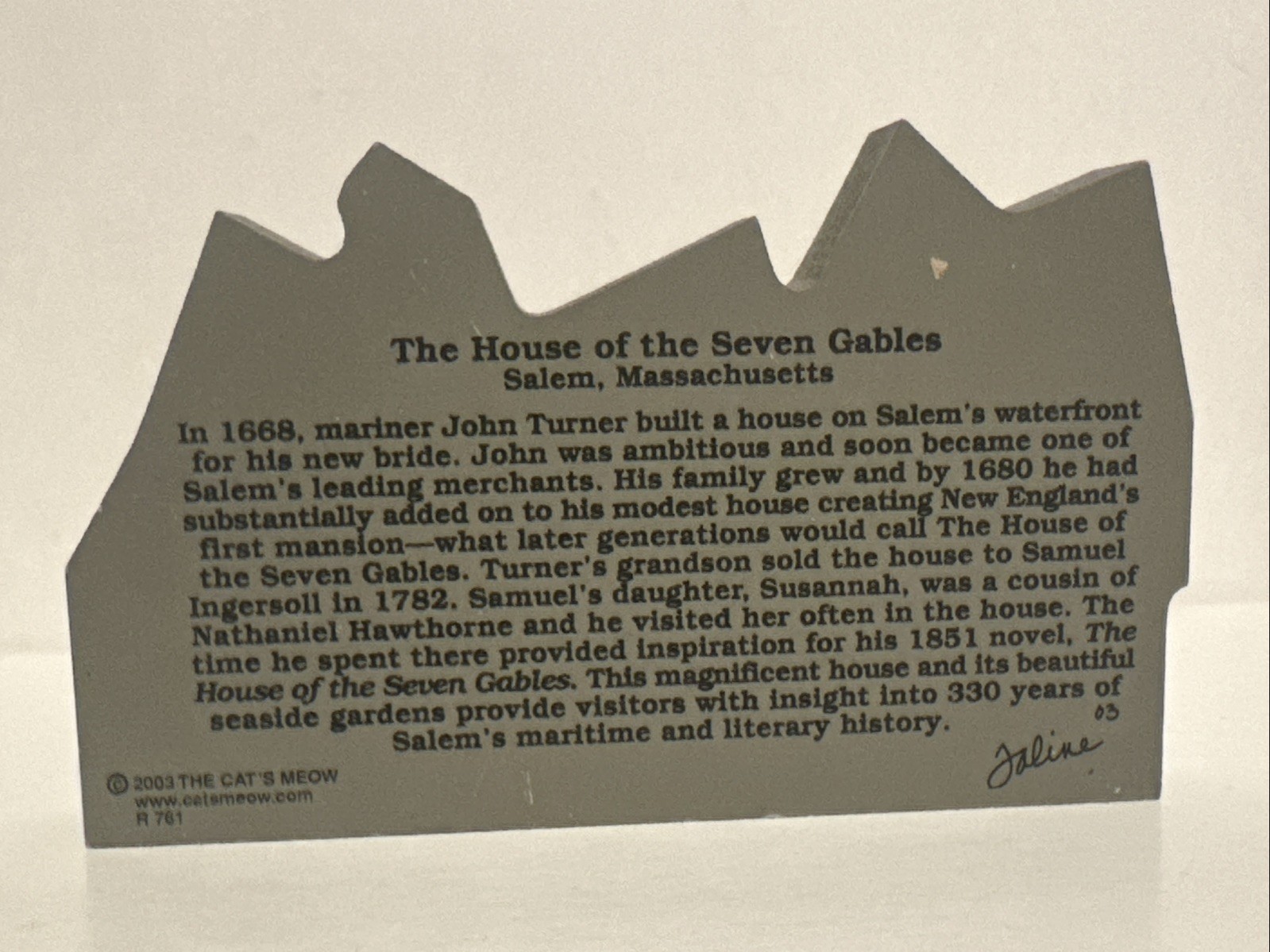 Cat’s Meow Salem’ House of Seven Gables- Salem, Massachusetts Shelf Sitter Wood