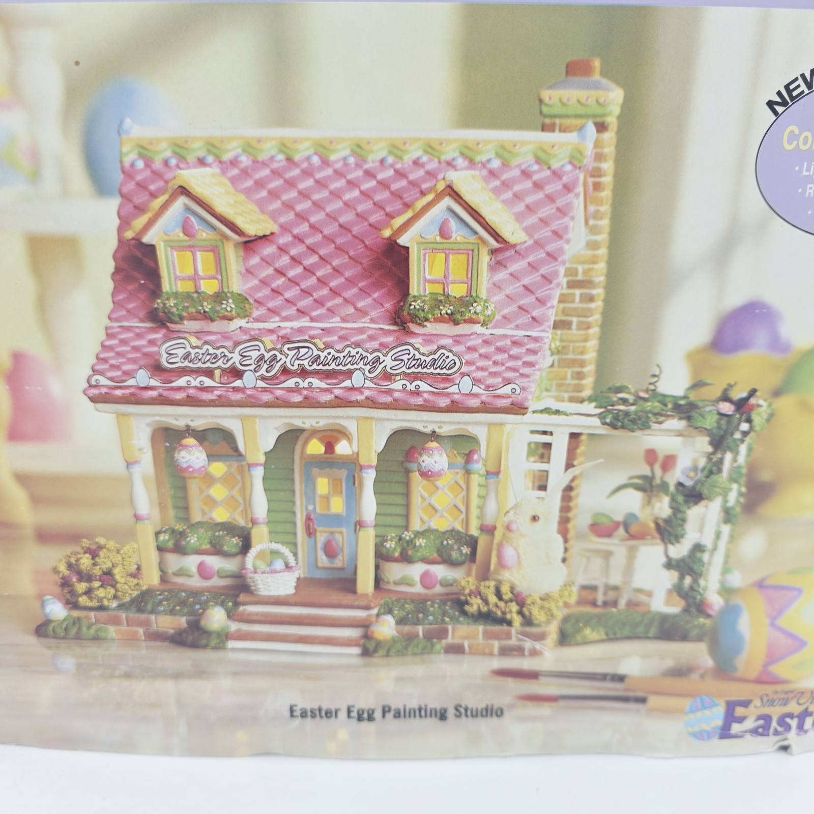 Department 56 Snow Village Easter Egg Painting Studio 56.55385 Spring Decor Box