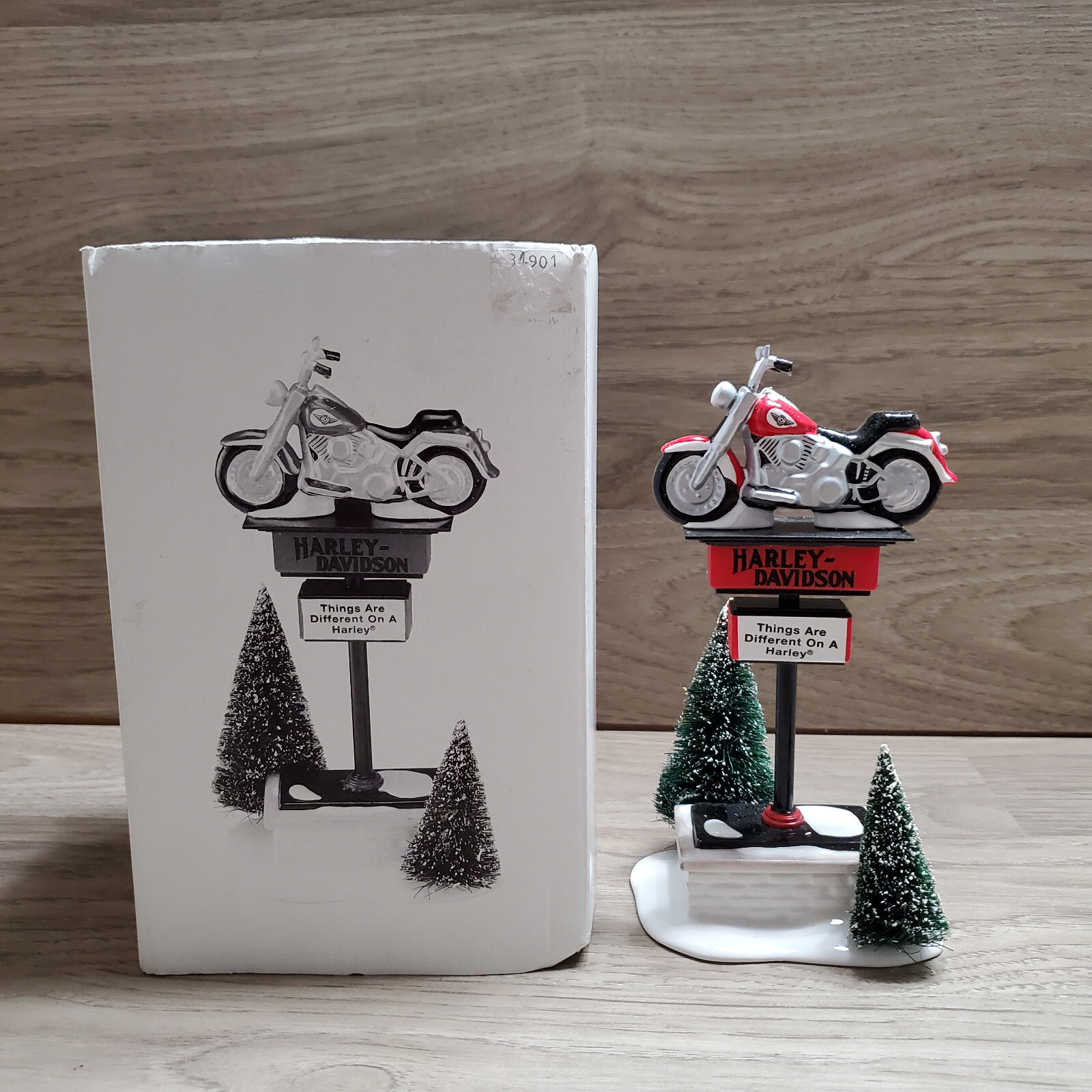 Dept 56 Harley-Davidson SIGN Things are Different on a Harley Snow Village 54901
