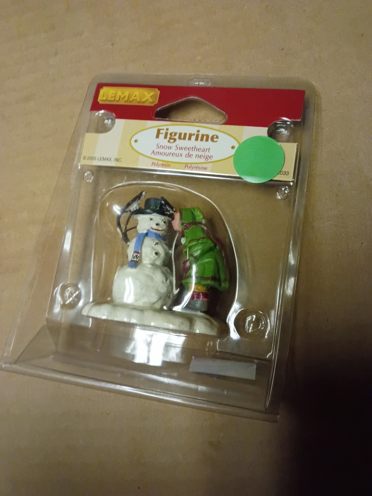 2005 LEMAX Christmas Village Figurine, SNOW SWEETHEART, Snowman & Girl 52033 NOS