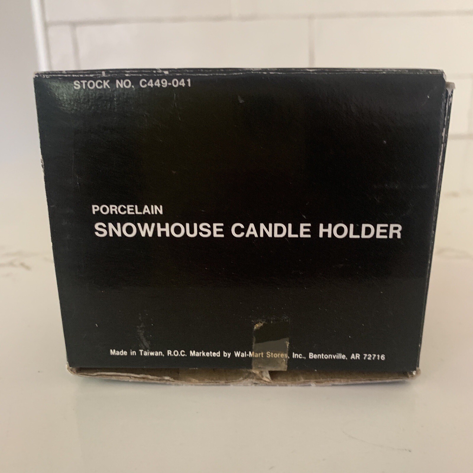 Vintage Porcelain Snow House Tealight Candle Holder Christmas Village Taiwan