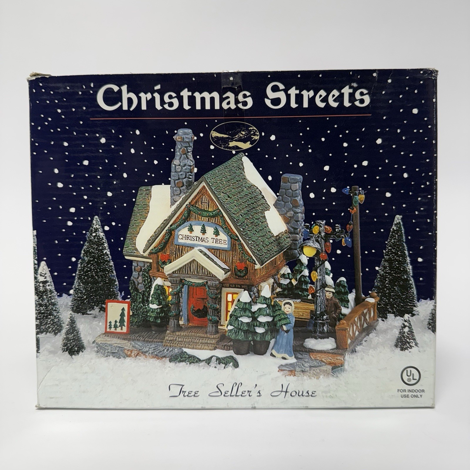 Christmas Streets Tree Seller’s House Lighted Village with Box Styrofoam READ