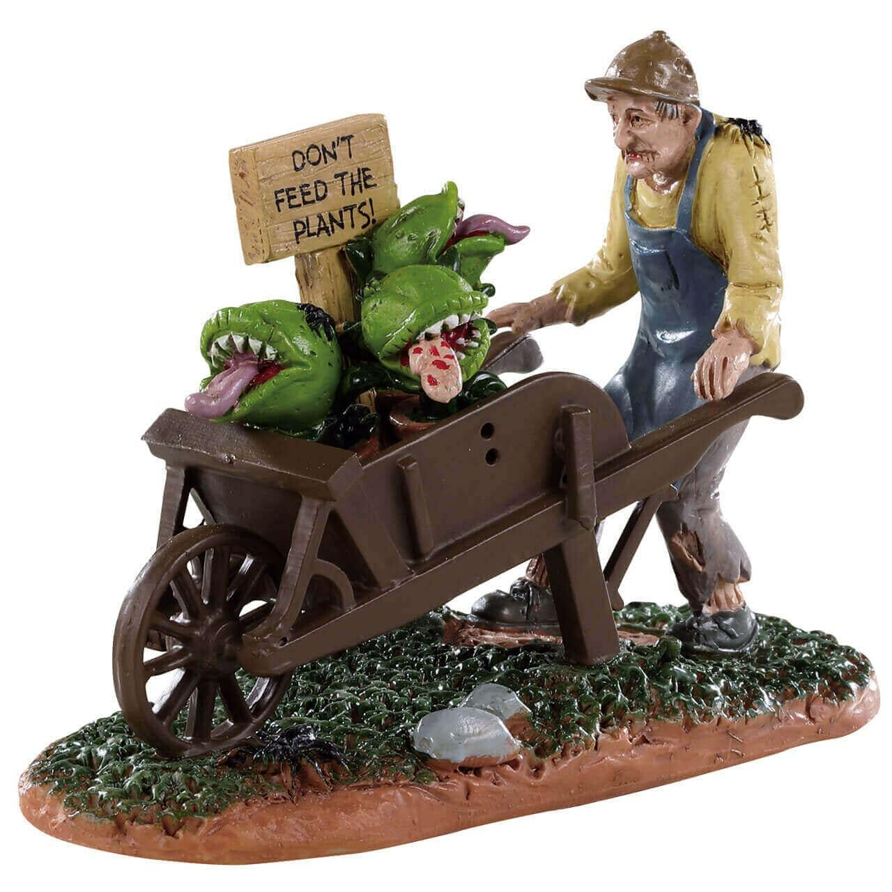 Lemax 2019 Garden Of Eaten Worker Spooky Town #92732 Don’t Feed The Plants Bite